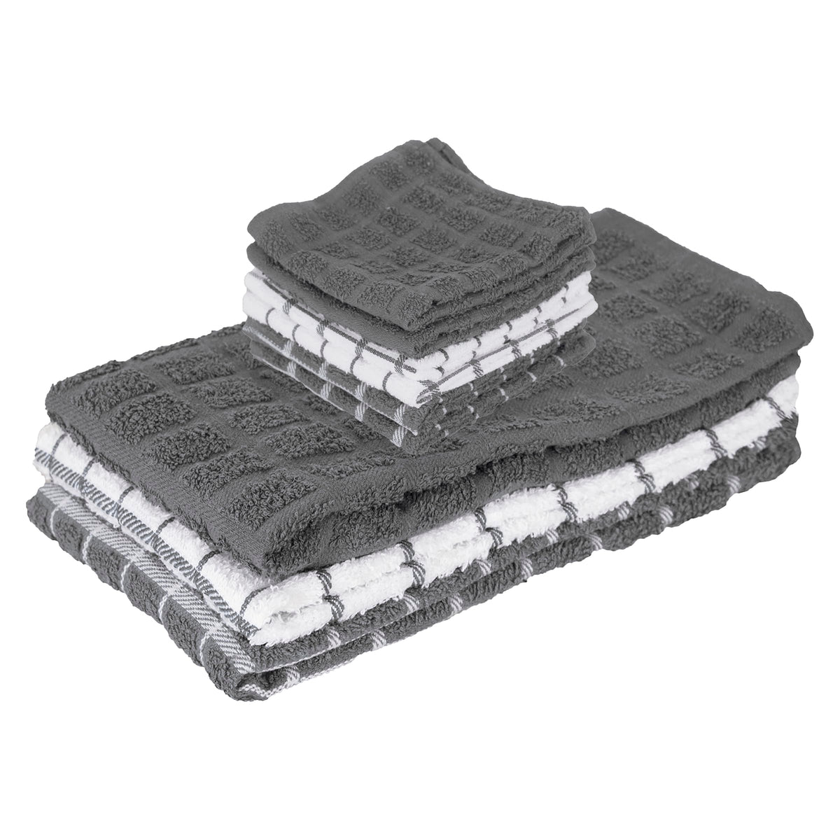 Ritz Premium 100% Cotton Terry Check Kitchen Dish Cloths - Highly Absorbent, Super Soft, Long-Lasting, 12"x12", 6-Pack, Federal Blue