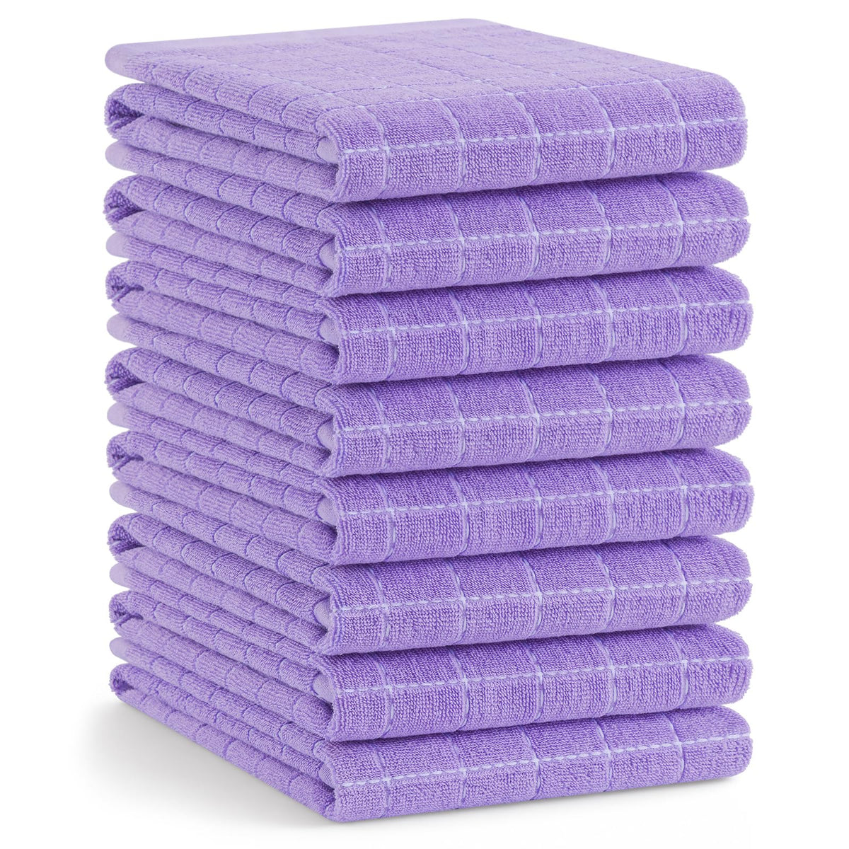 Homaxy 100% Cotton Terry Kitchen Dish Cloths, 6 Pack, Navy Blue