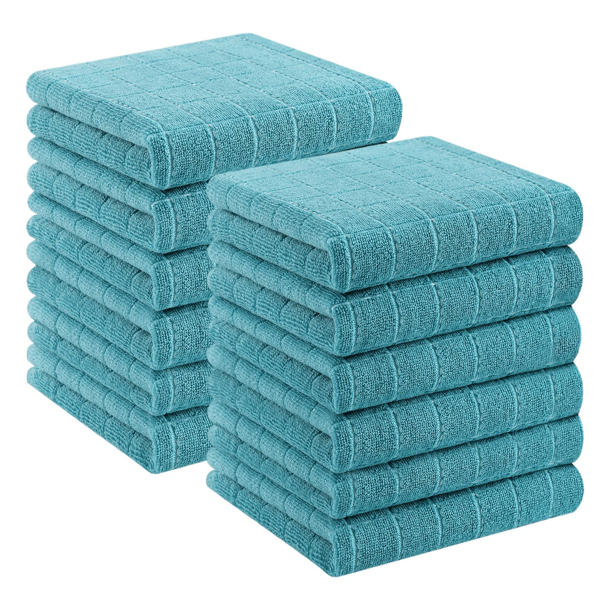 Homaxy 100% Cotton Terry Kitchen Dish Cloths, 6 Pack, Navy Blue