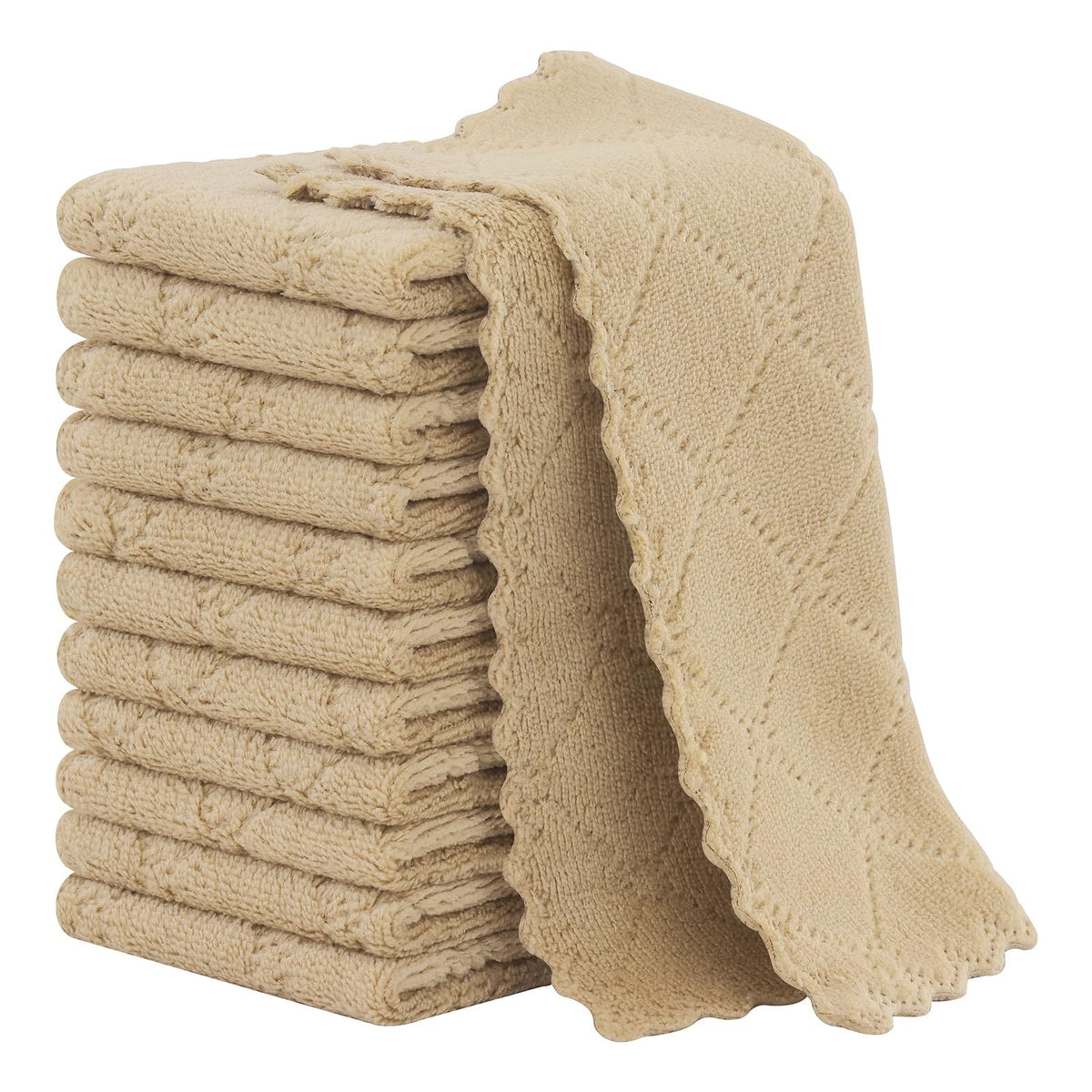 Homaxy 12 Pack Super Soft & Absorbent Dish Cloths, 10" x 10", Grey