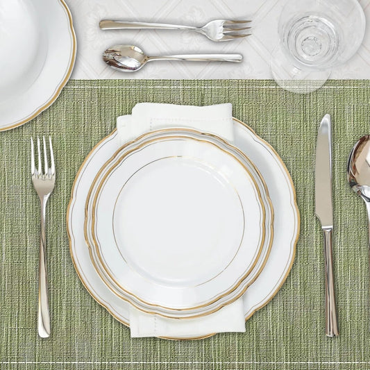 Niviy Placemats, Placemats Set of 4 Washable Place Mats, Green 12" x 18"