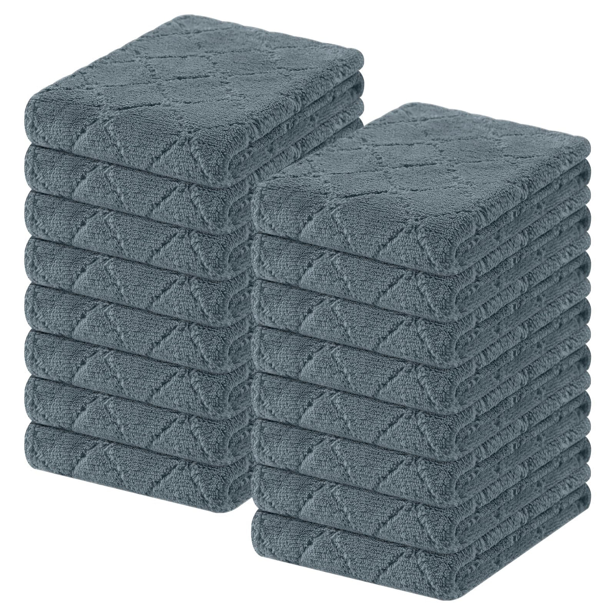 Homaxy 12 Pack Super Soft & Absorbent Dish Cloths, 10" x 10", Grey