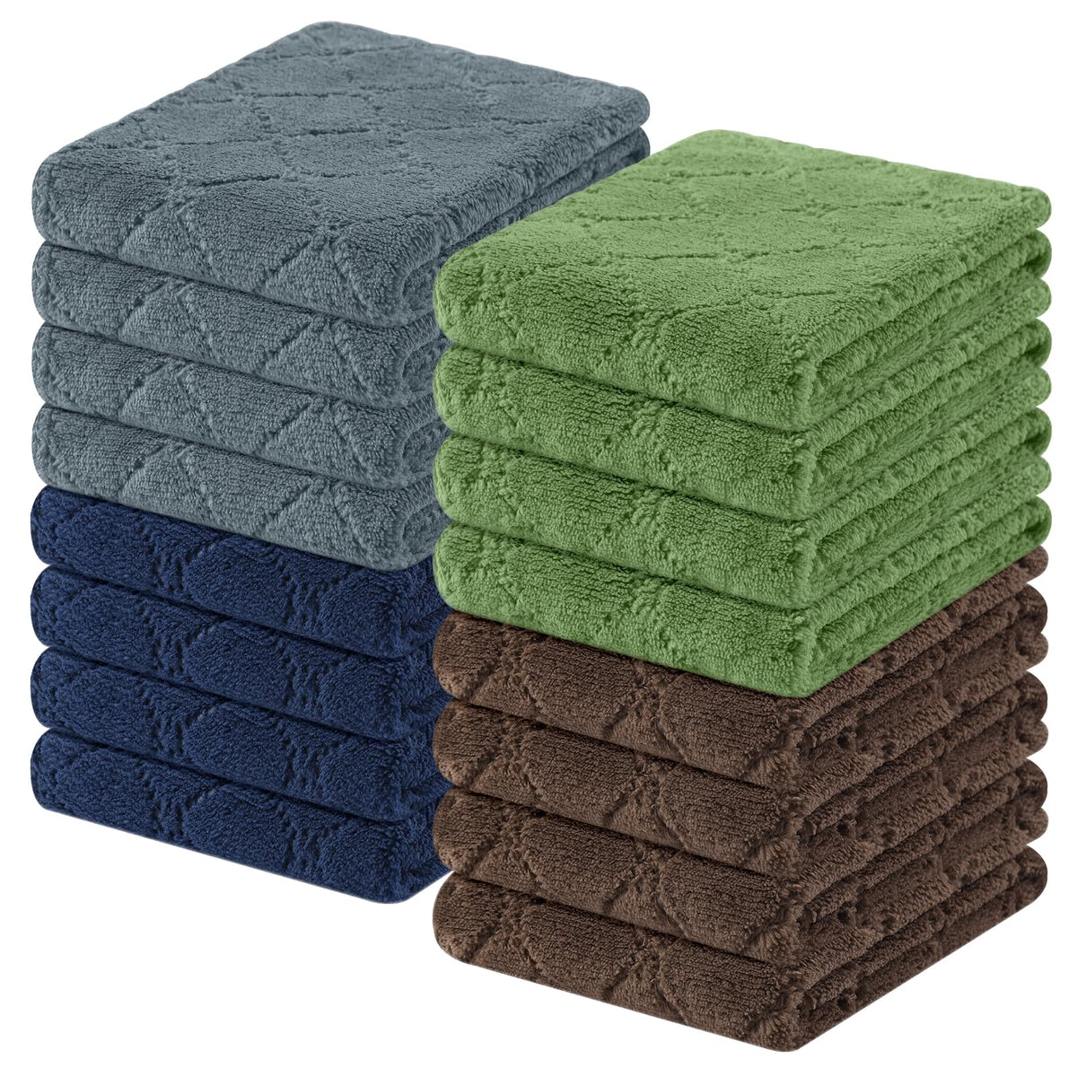 Homaxy 12 Pack Super Soft & Absorbent Dish Cloths, 10" x 10", Grey