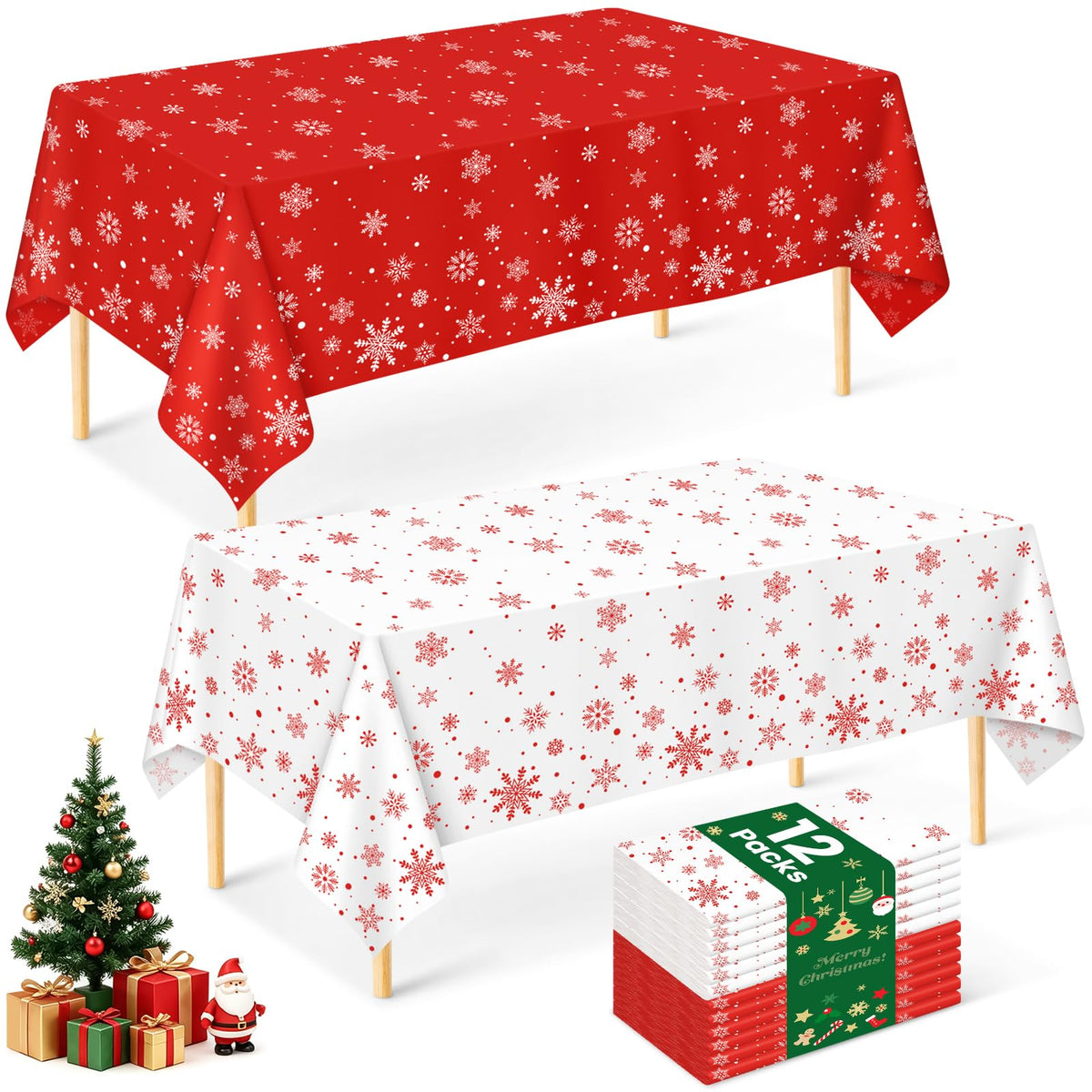 Mulbozy 4 Pcs Pink Gingham Tablecloth 54×108in, Pink Checkered Table Cloth