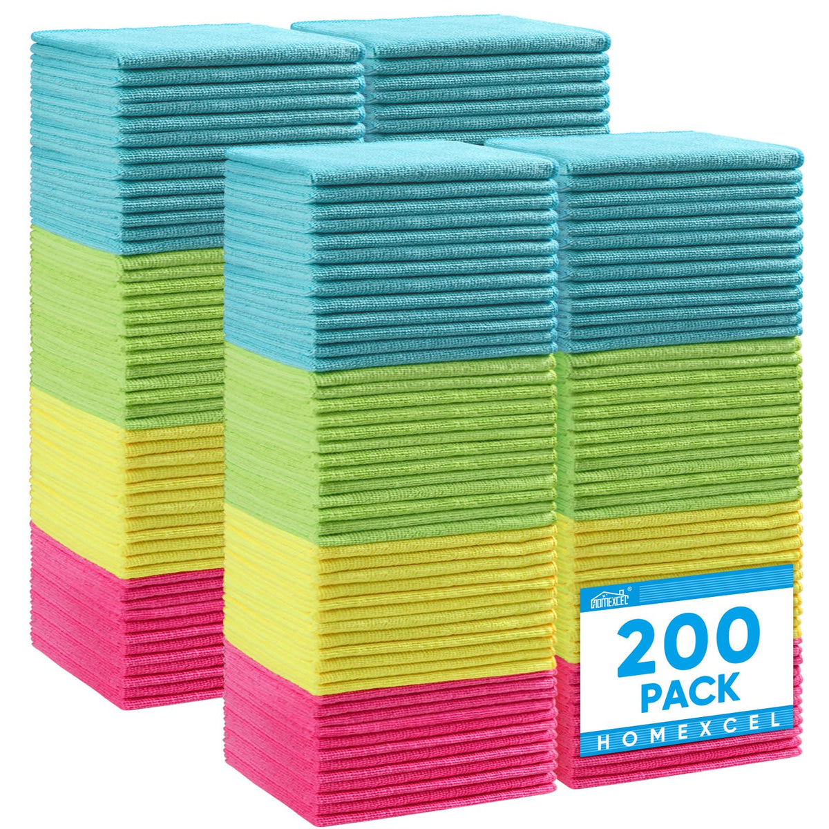 HOMEXCEL 12PK Microfiber Cleaning Cloth, Cleaning Rag for Home, 11.5x11.5in