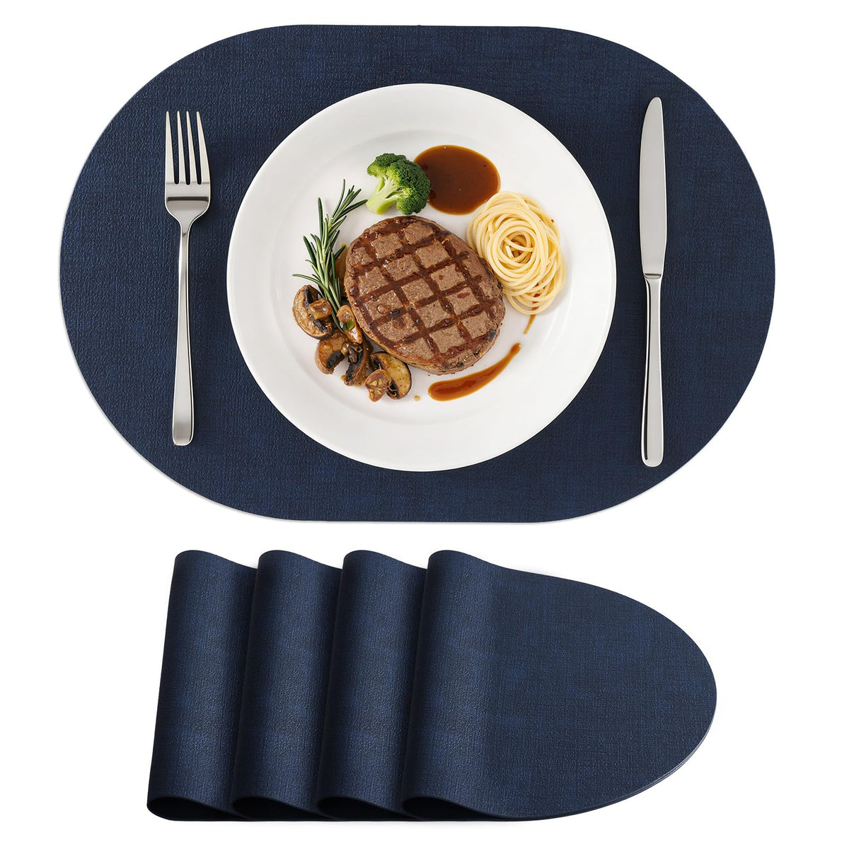 homing Heat Resistant Oval Placemats Set of 6, Beige