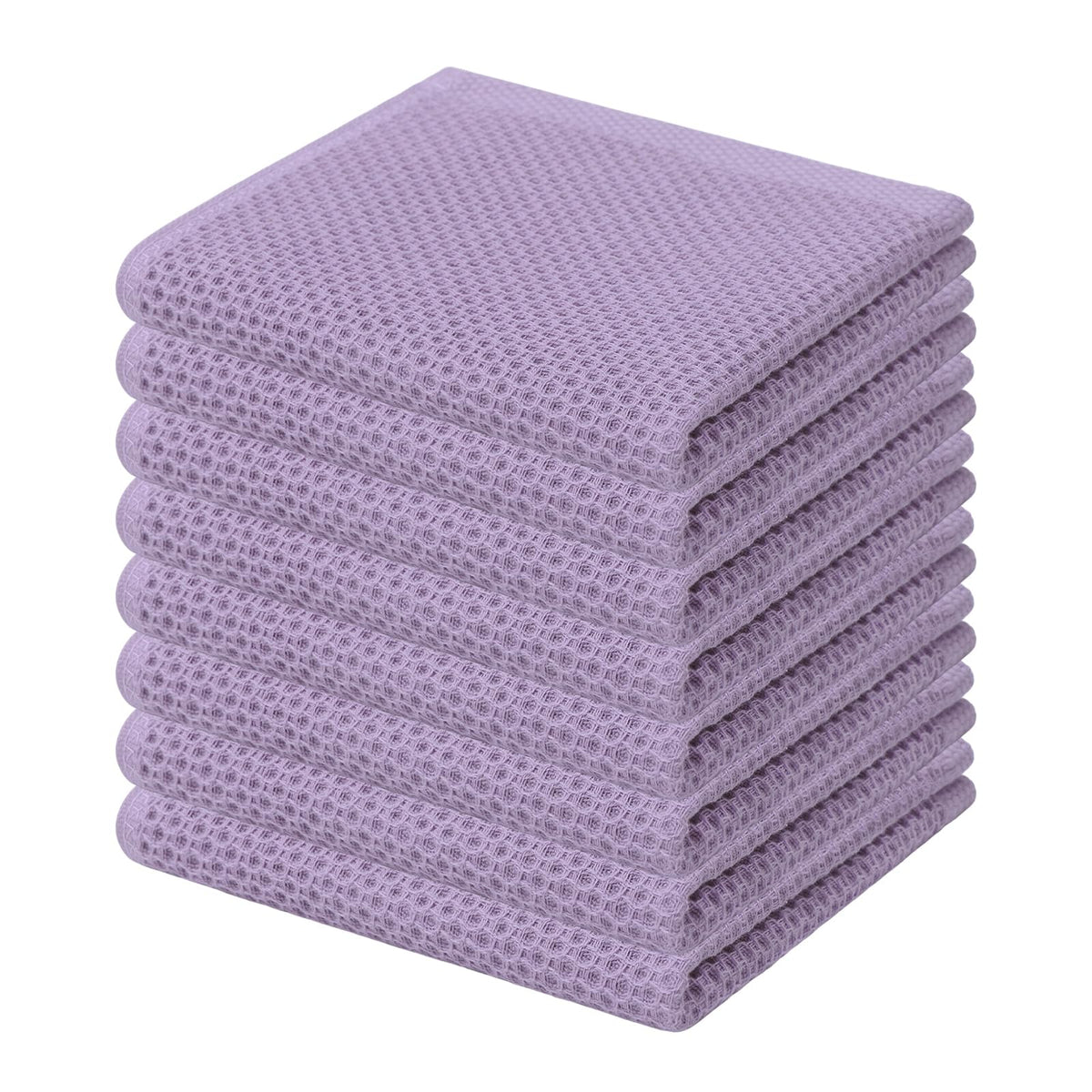 Kitinjoy 100% Cotton Waffle 6-Pack Kitchen Towels, 12" x 12", Dark Grey