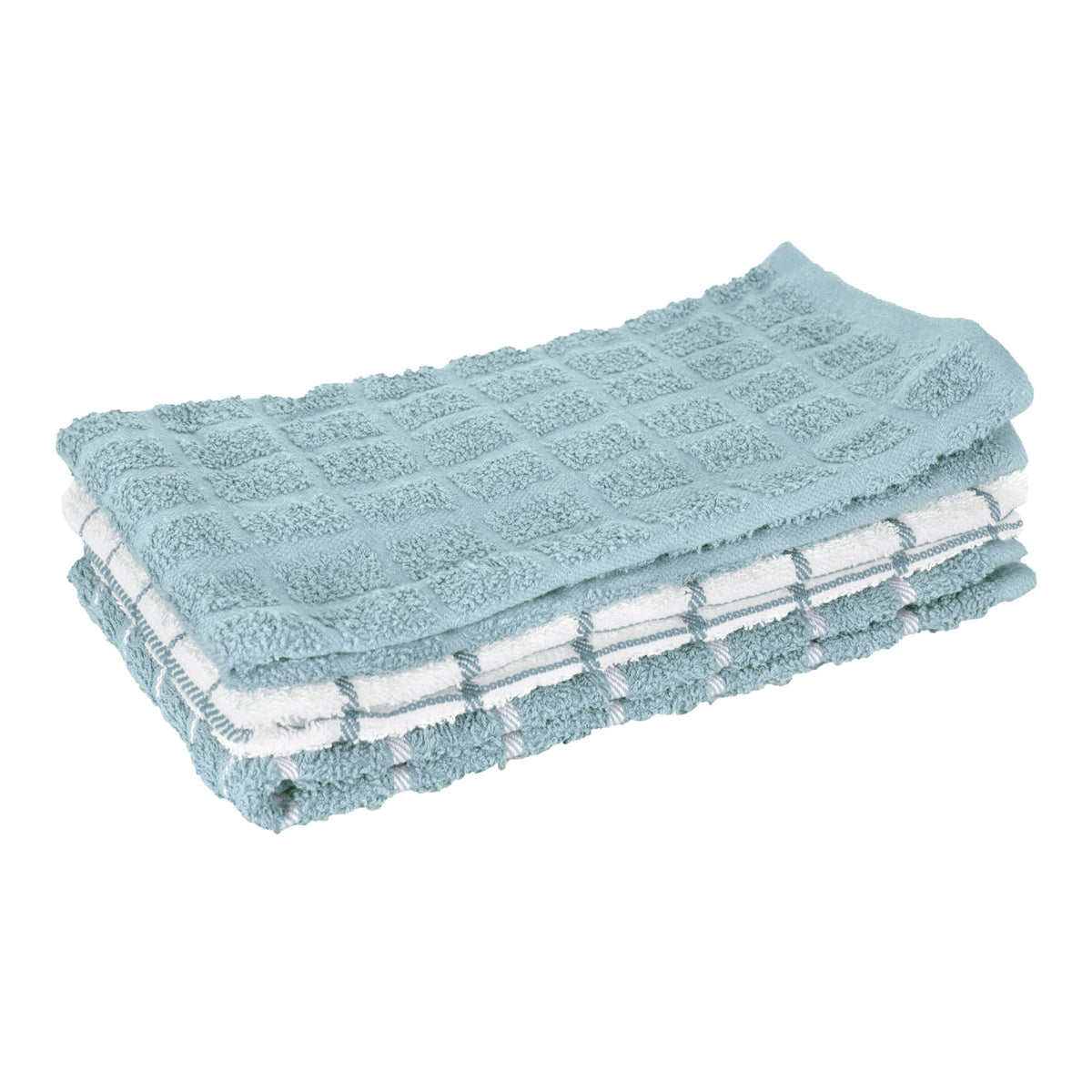 Ritz Premium 100% Cotton Terry Check Kitchen Dish Cloths - Highly Absorbent, Super Soft, Long-Lasting, 12"x12", 6-Pack, Federal Blue