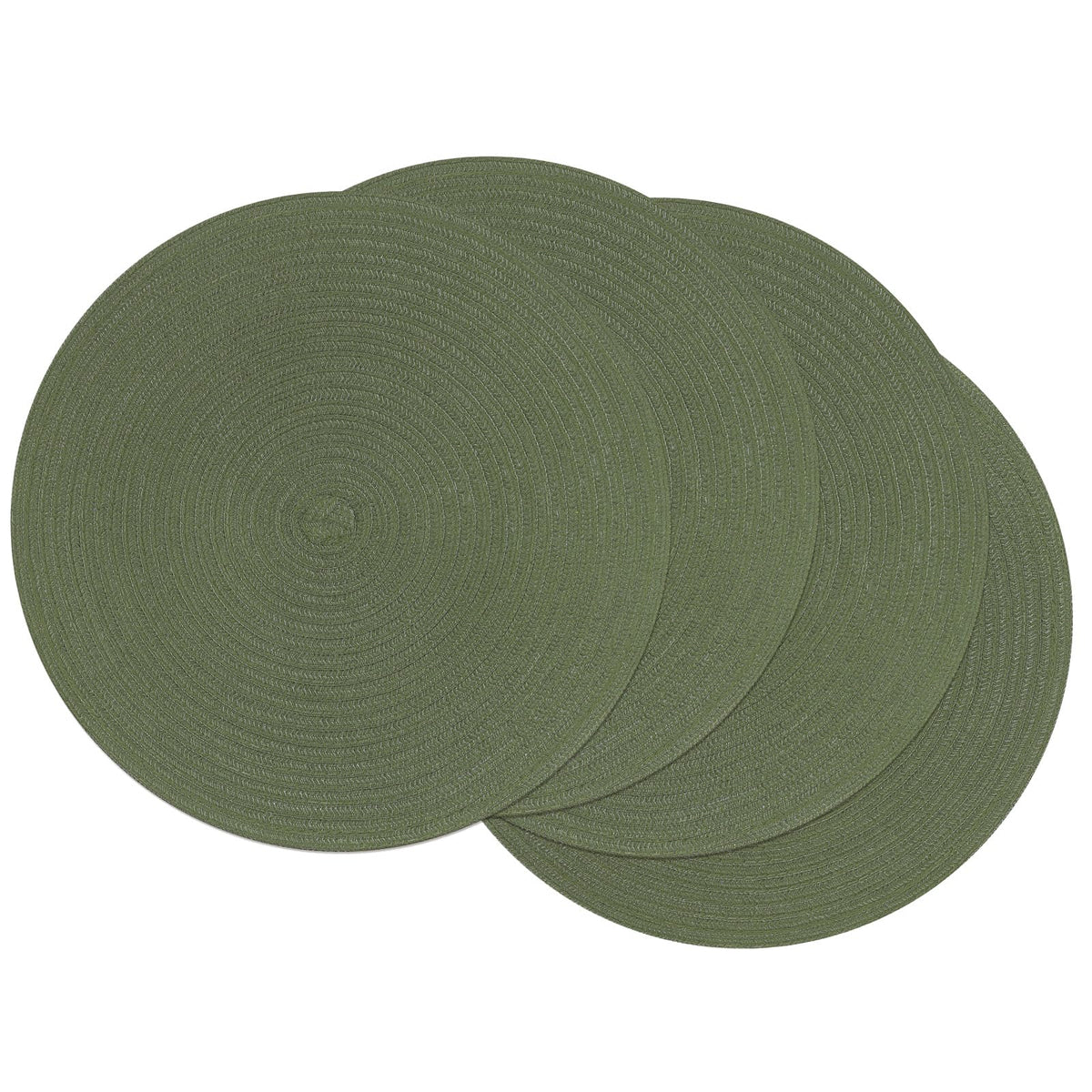 SHACOS Round Braided Placemats Set of 8 Cotton Fabric Round Table Mats Non Slip Washable 15 inch Round Place Mats Home Party Table Decor (Beige, 8)