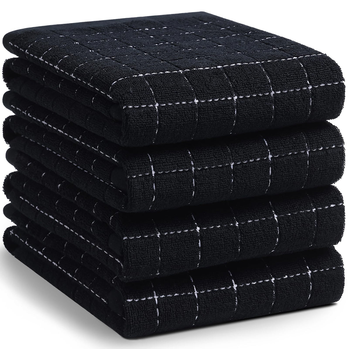 Homaxy 100% Cotton Terry Kitchen Dish Cloths, 6 Pack, Navy Blue