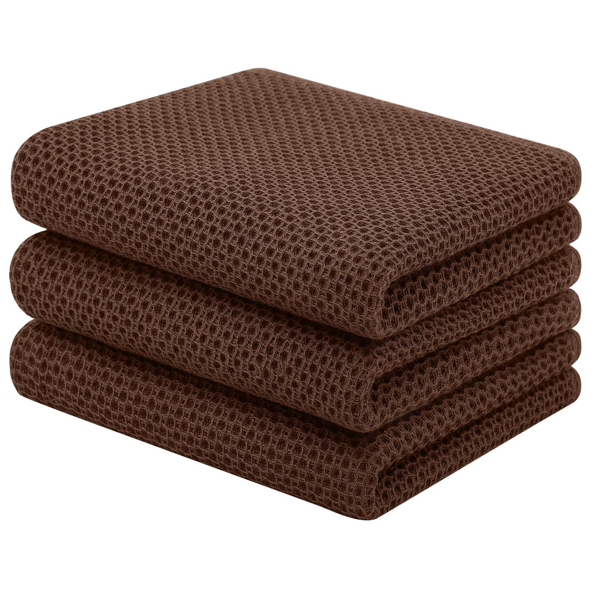 Homaxy 100% Cotton Waffle Weave Kitchen Dish Cloths, 4-Pack, Dark Grey