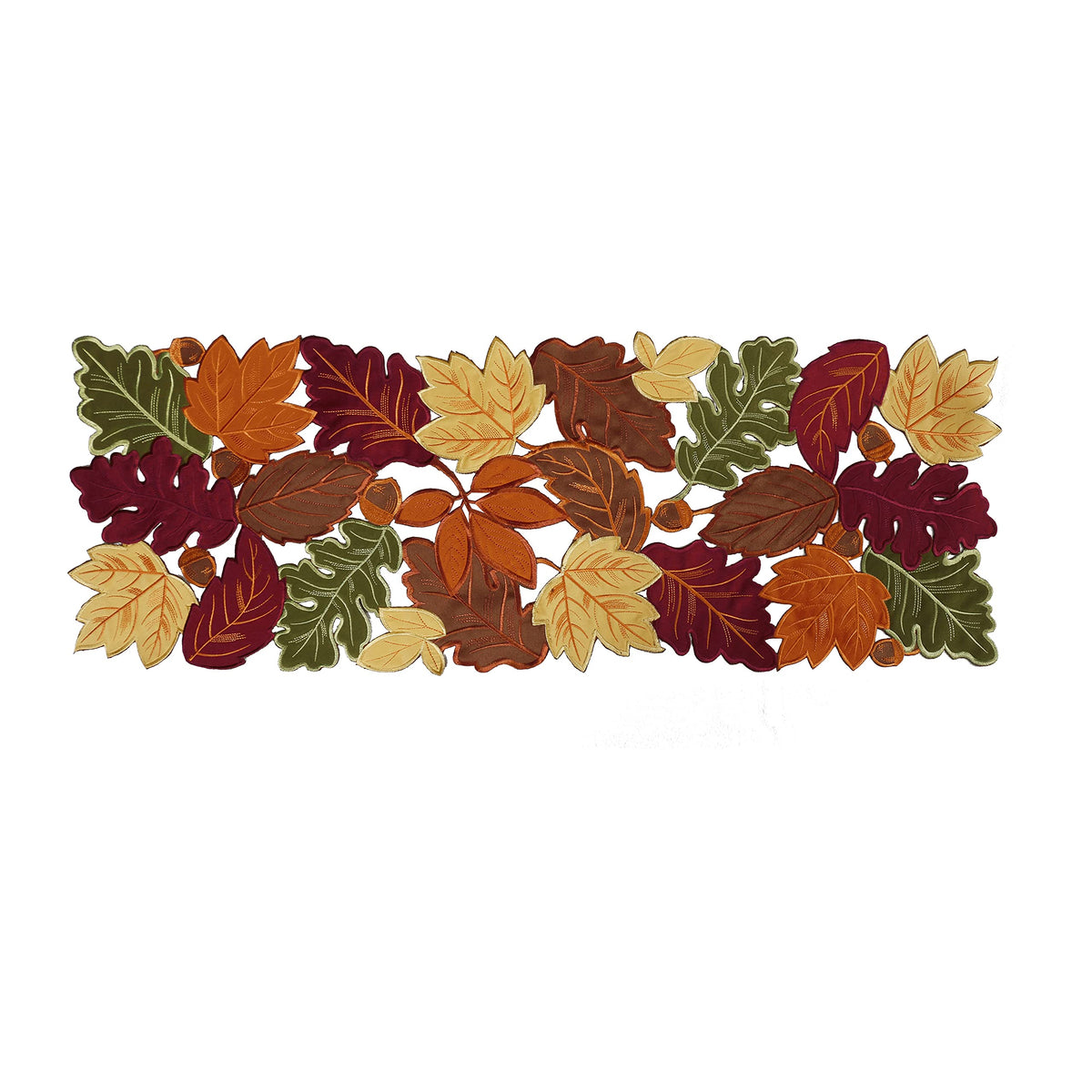 OWENIE 4 PCS Thanksgiving Placemats for Dining Table, 13 x 19 Inch Set of 4 Embroidered Maple Leaves Table mats for Fall, Harvest Applique Leaf for Autumn Decorations