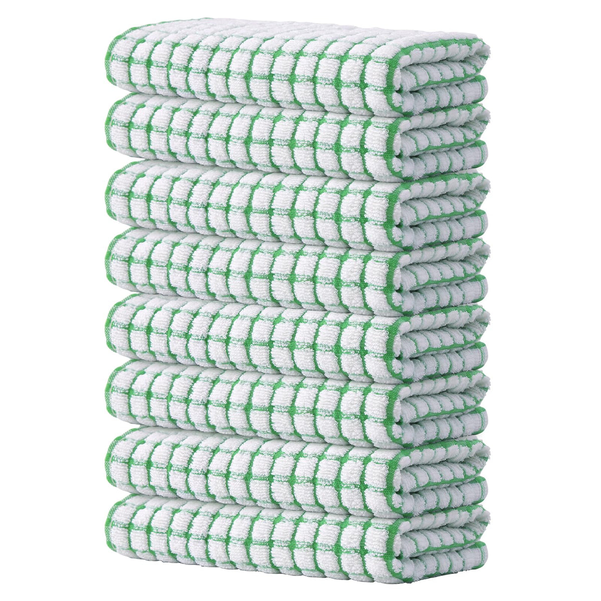 Kitinjoy Cotton 8 Pack Terry Kitchen Dish Cloths, Mixed Color