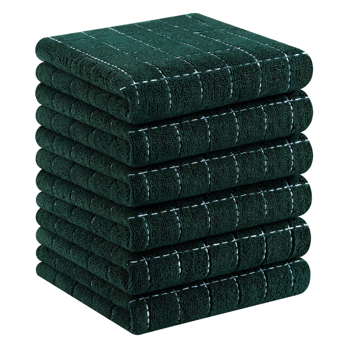 Homaxy 100% Cotton Terry Kitchen Dish Cloths, 6 Pack, Navy Blue