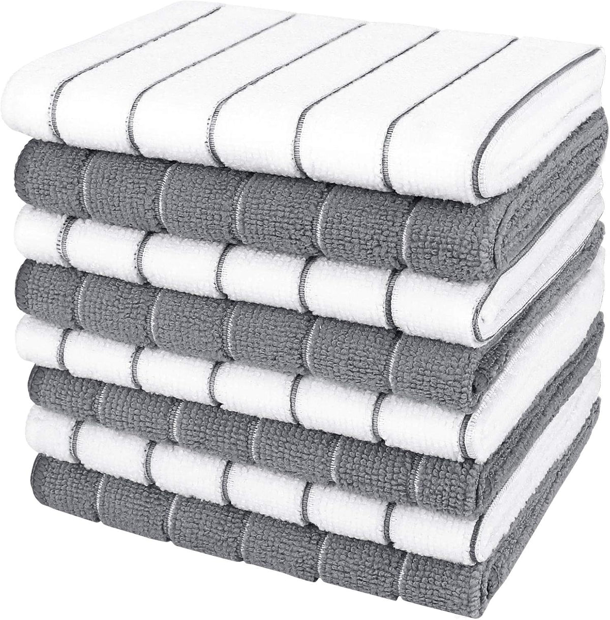 AIDEA Kitchen Towels-8PK, Dish Towels for Kitchen Grey, Dish Cloth-12”x12”