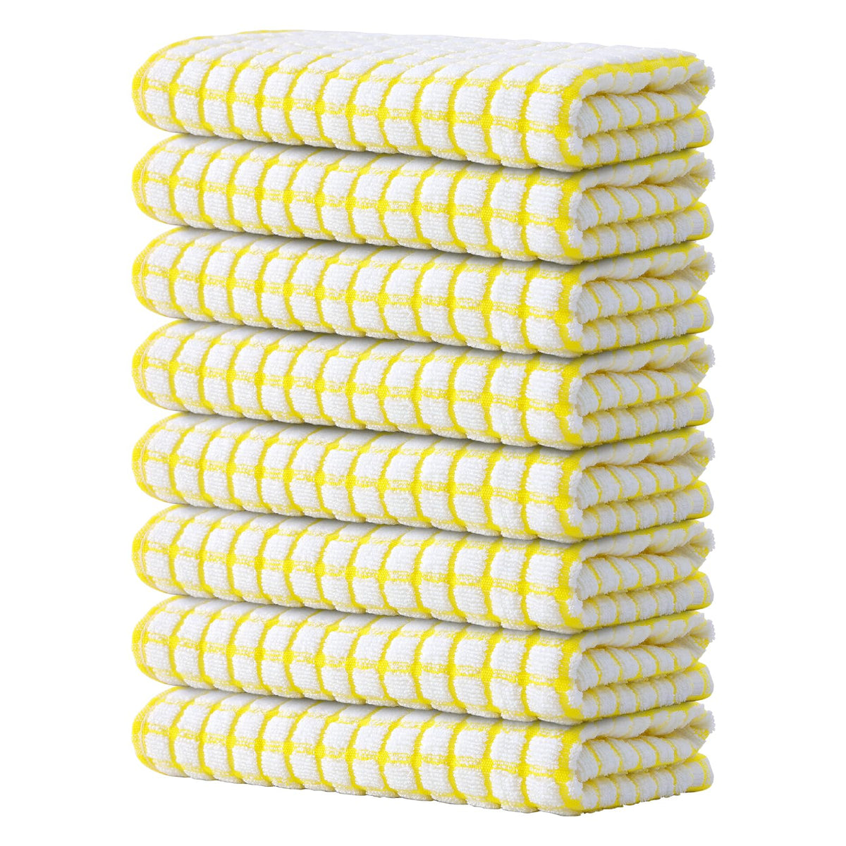 Kitinjoy Cotton 8 Pack Terry Kitchen Dish Cloths, Mixed Color
