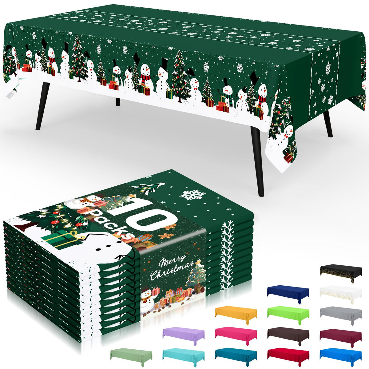 Smiry Plastic Disposable Waterproof Table Cloth - 54 x 108 Inch, 6 Packs