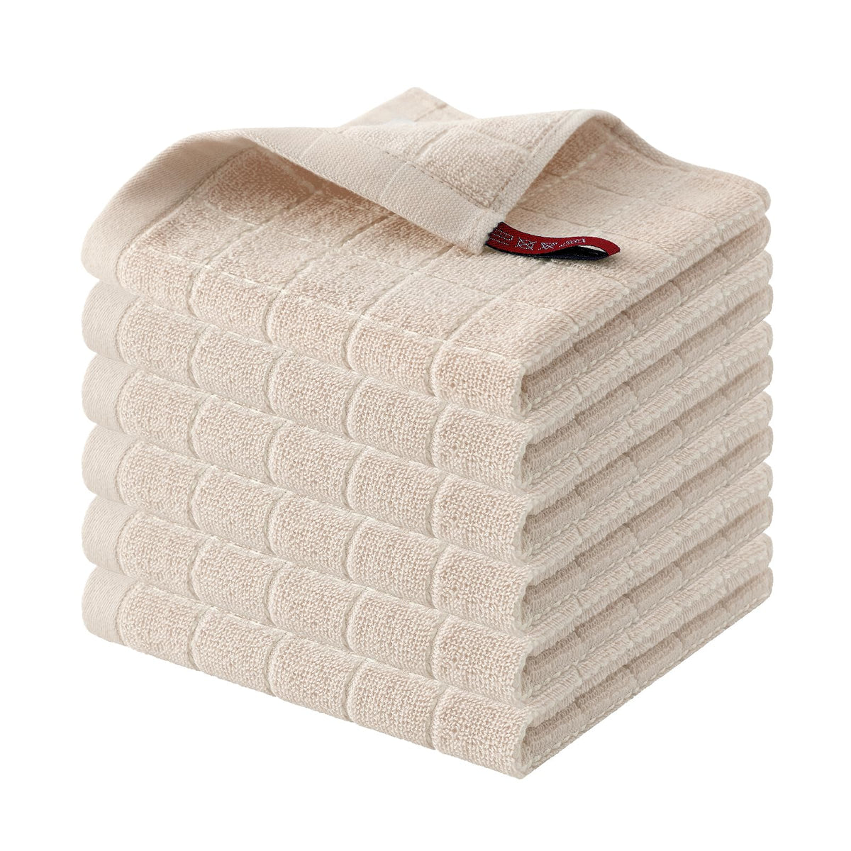 Homaxy 100% Cotton Terry Kitchen Dish Cloths, 6 Pack, Navy Blue
