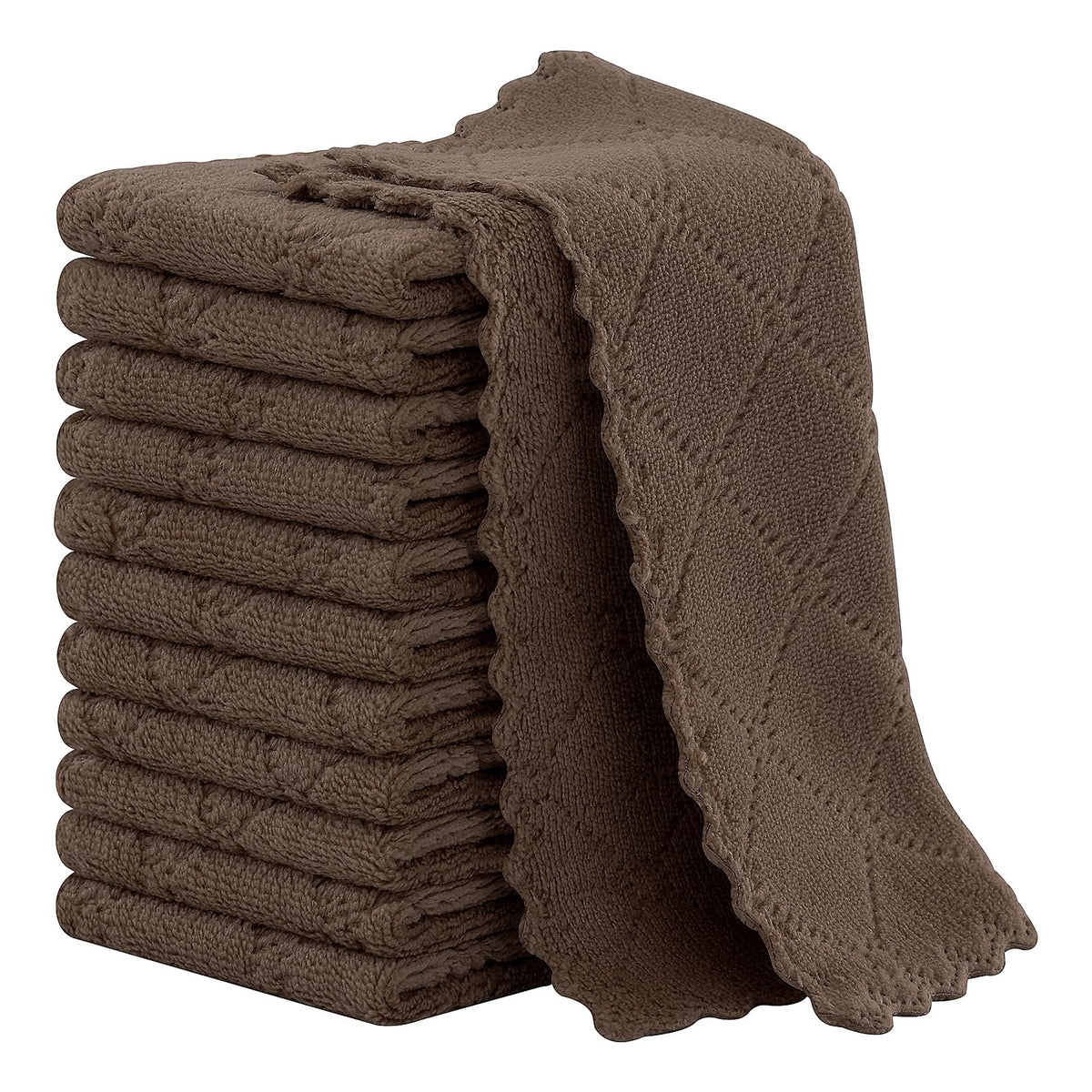 Homaxy 12 Pack Super Soft & Absorbent Dish Cloths, 10" x 10", Grey