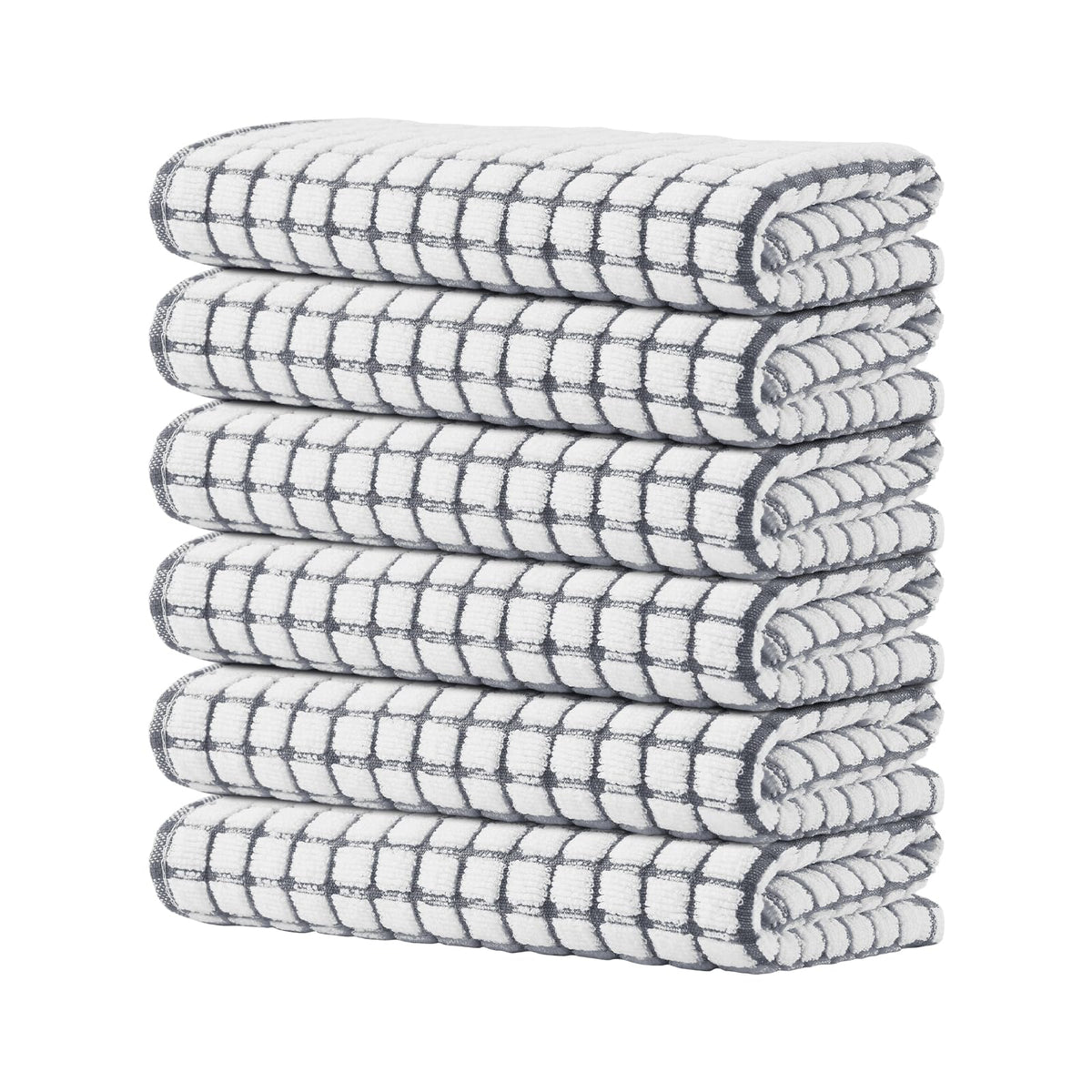 Kitinjoy Cotton 8 Pack Terry Kitchen Dish Cloths, Mixed Color