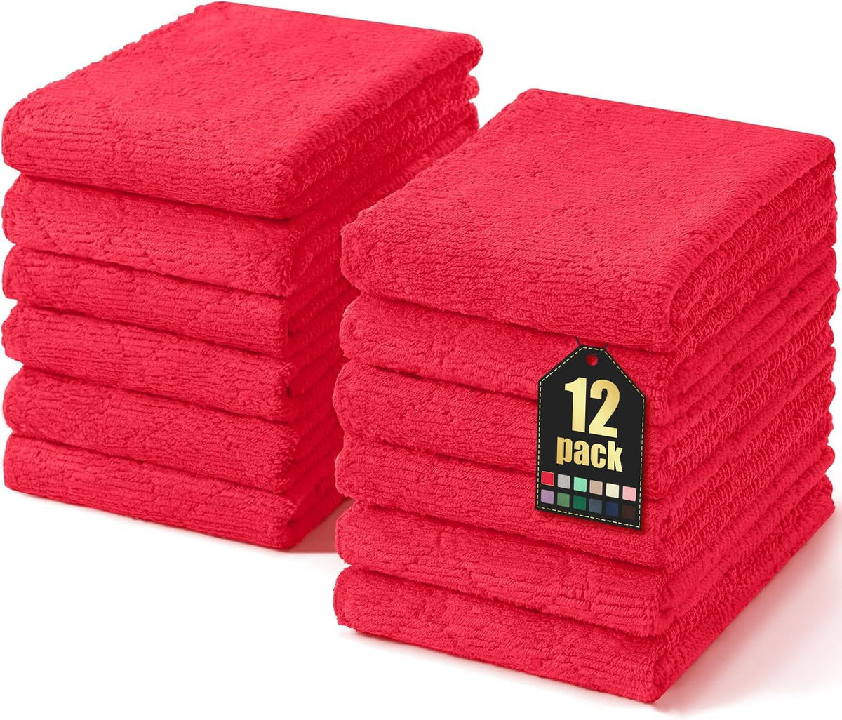 Homaxy 12 Pack Super Soft & Absorbent Dish Cloths, 10" x 10", Grey