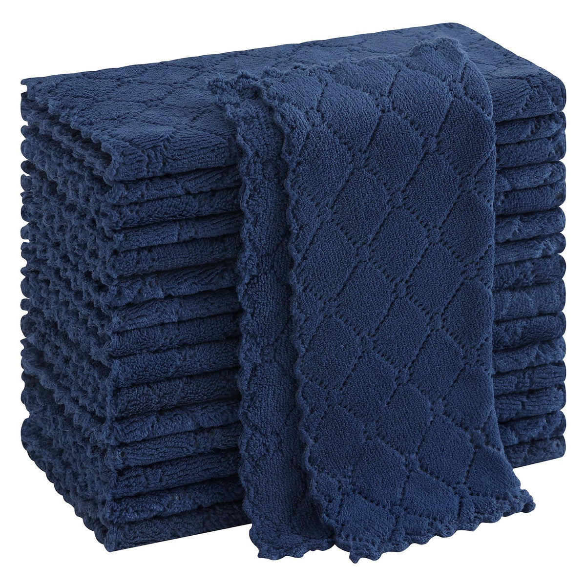 Homaxy 12 Pack Super Soft & Absorbent Dish Cloths, 10" x 10", Grey