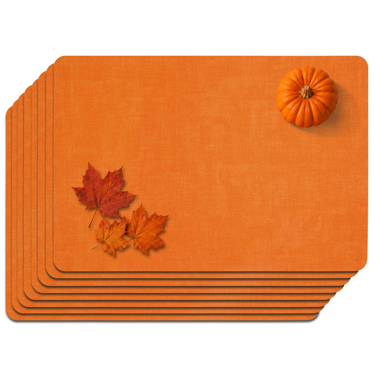 Maxpearl Faux Leather Placemats Set of 6, Easy to Clean, Brown