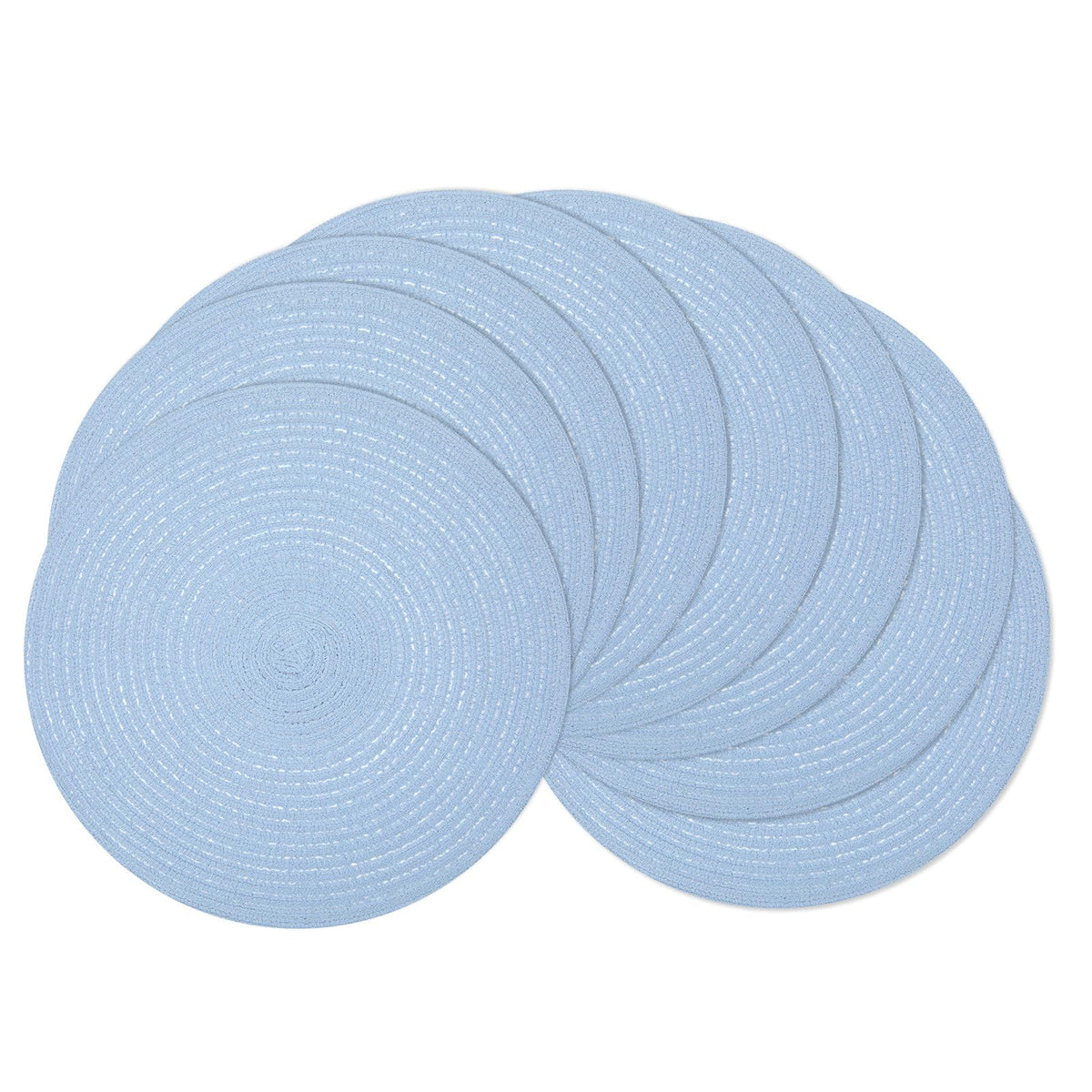 SHACOS 15 inch Round Placemats Set of 6, Cotton Polyester Woven Braided Place Mats, Washable Heat Resistant Circle Table Mats for Dining Table (Beige, 6)