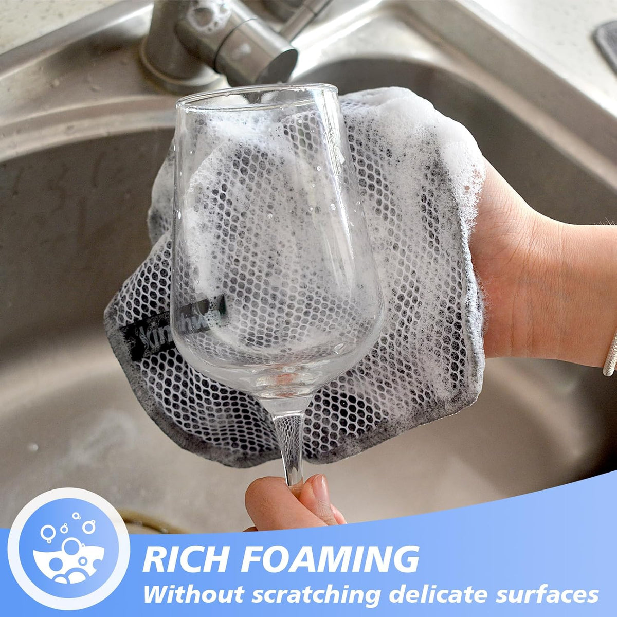 KinHwa Dish Cloths for Washing Dishes with Scrub Side, Microfiber Dish Rags