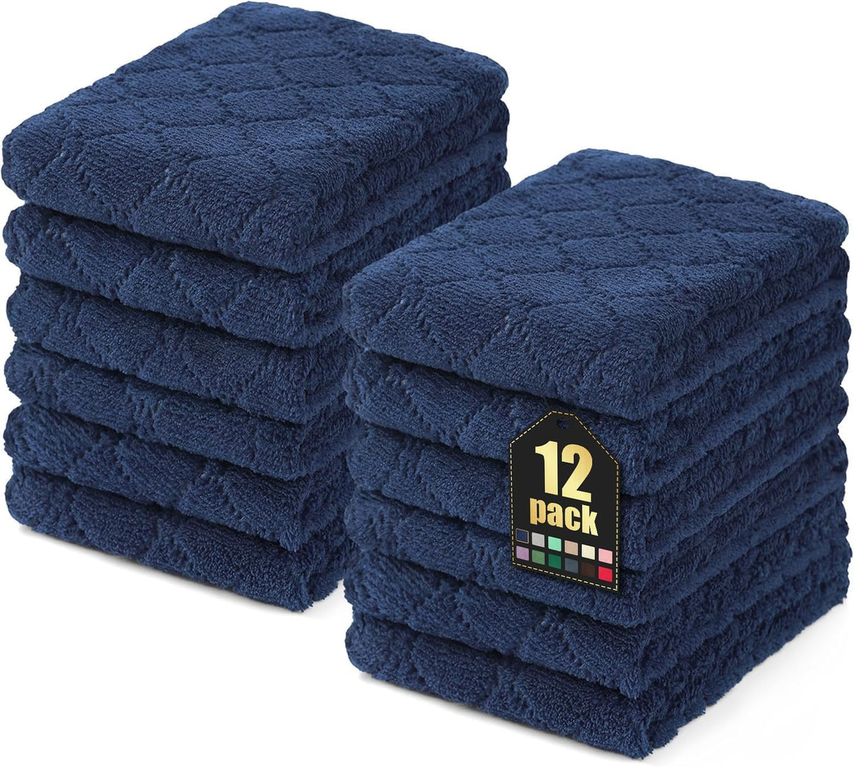 Homaxy 12 Pack Super Soft & Absorbent Dish Cloths, 10" x 10", Grey