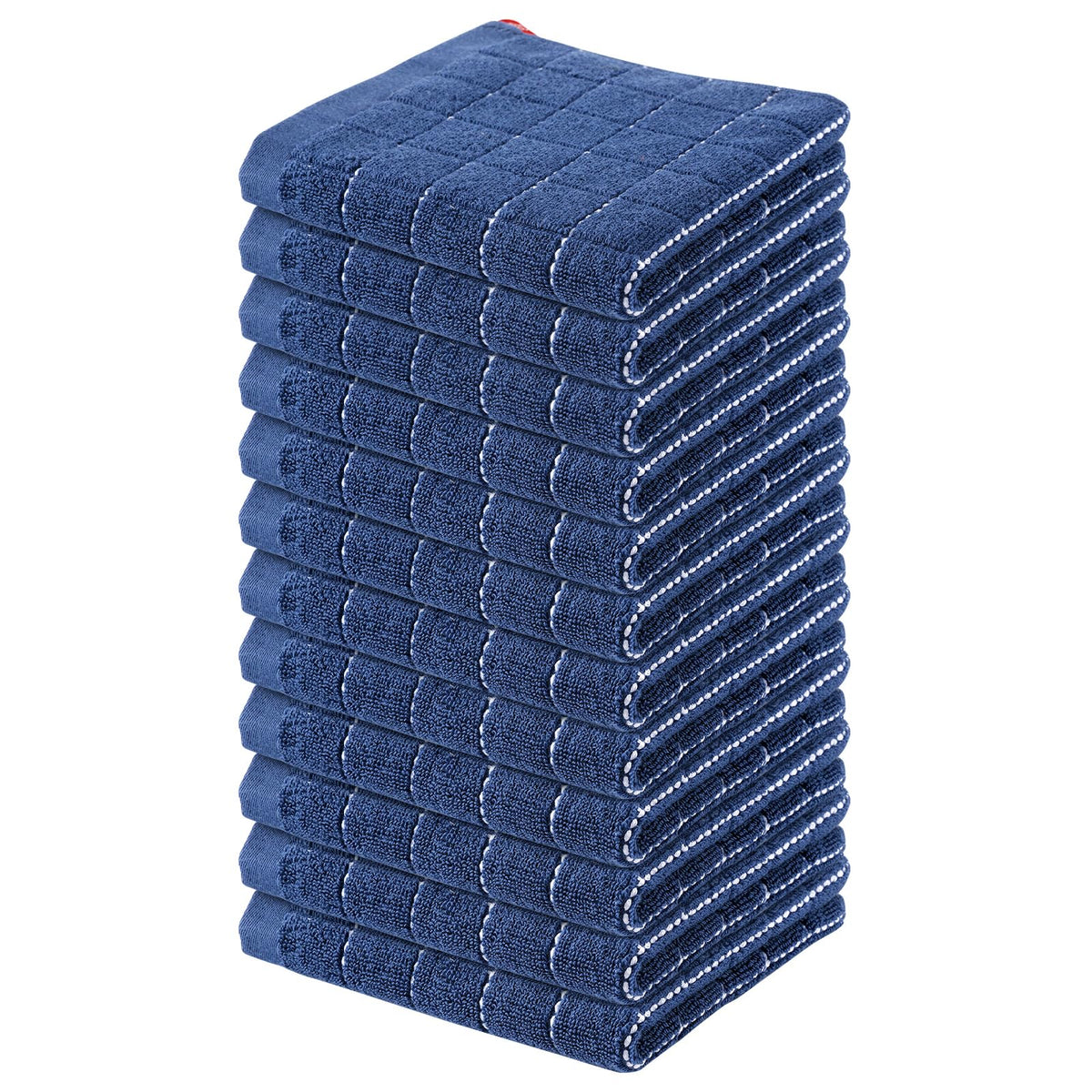 Homaxy 100% Cotton Terry Kitchen Dish Cloths, 6 Pack, Navy Blue