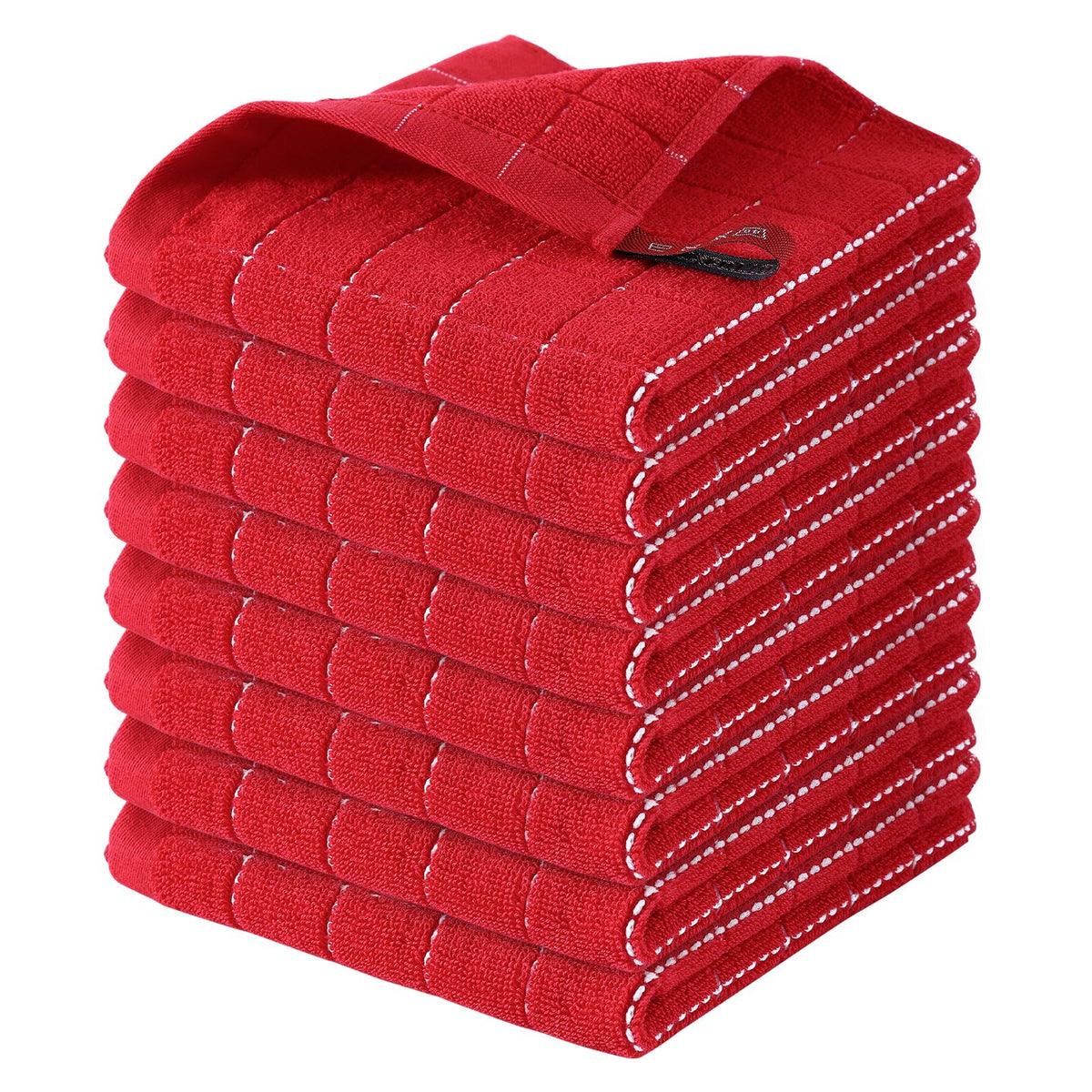 Homaxy 100% Cotton Terry Kitchen Dish Cloths, 6 Pack, Navy Blue