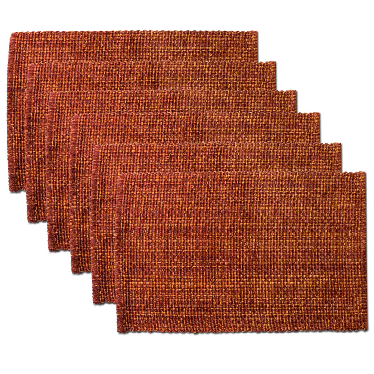 Sweet Home Collection 100% Cotton Placemats for Dining Room Rectangle Two Tone Woven Fabric 13" x 19" Soft Durable Table Mat Set, Set of 4, Eggshell