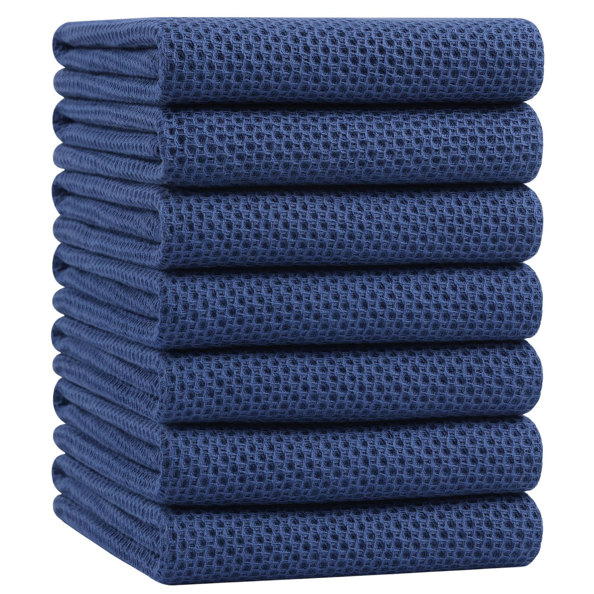 Homaxy 100% Cotton Waffle Weave Kitchen Dish Cloths, 4-Pack, Dark Grey