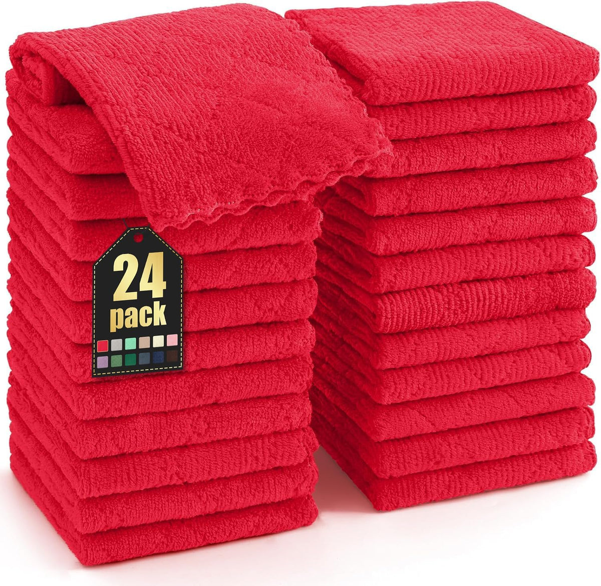 Homaxy 12 Pack Super Soft & Absorbent Dish Cloths, 10" x 10", Grey