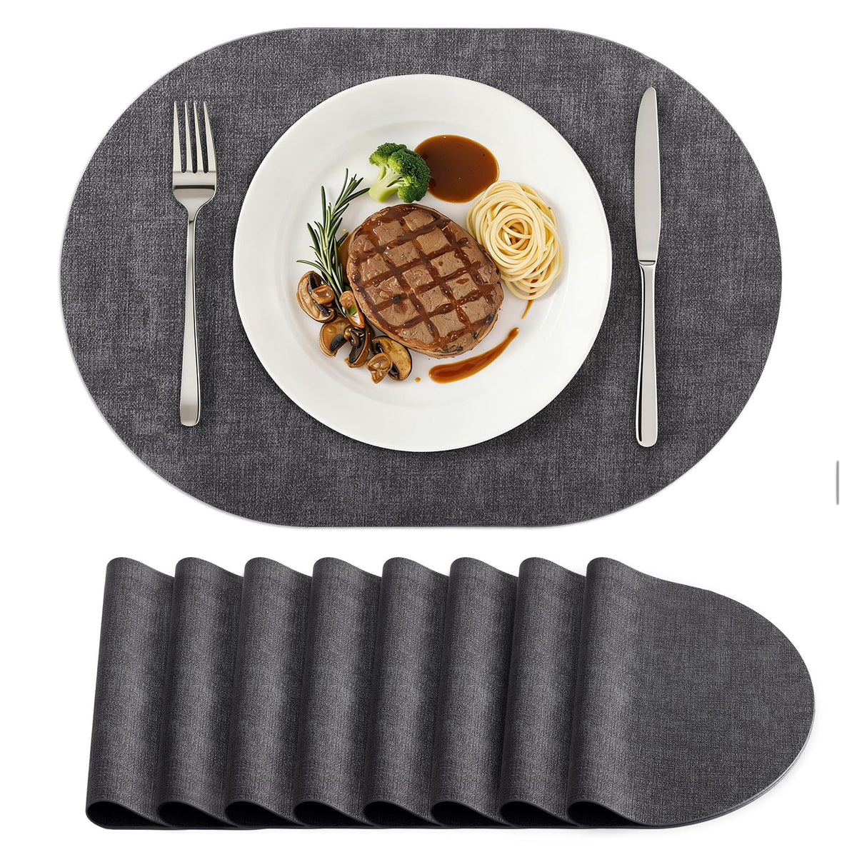 homing Heat Resistant Oval Placemats Set of 6, Beige