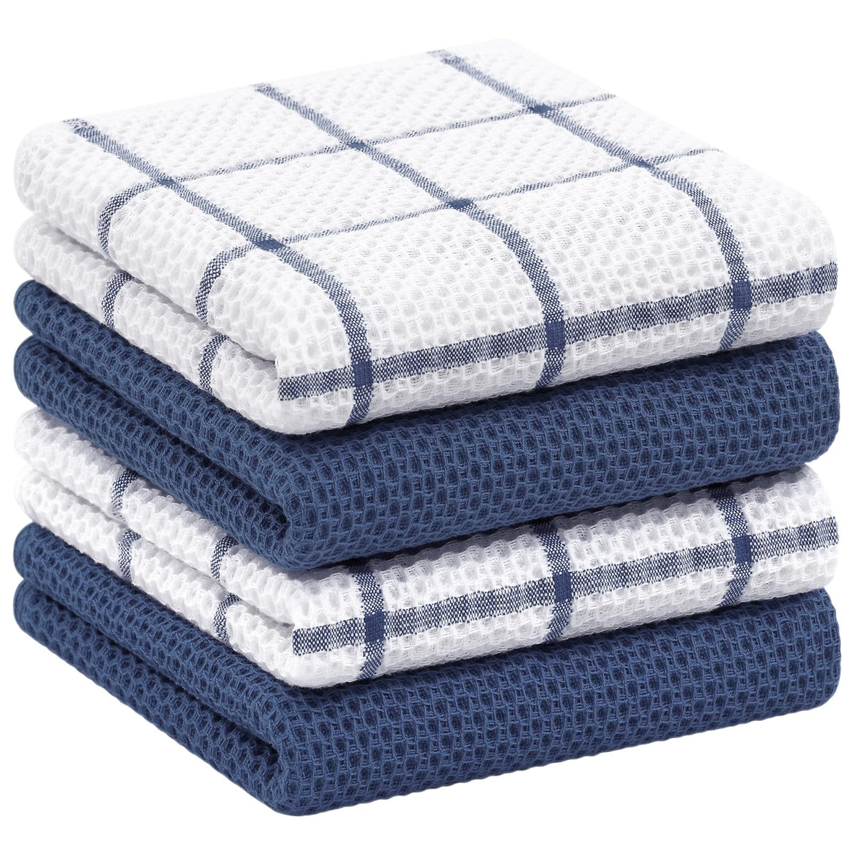 Homaxy 100% Cotton Waffle Weave Kitchen Dish Cloths 8-Pack, Dark Grey