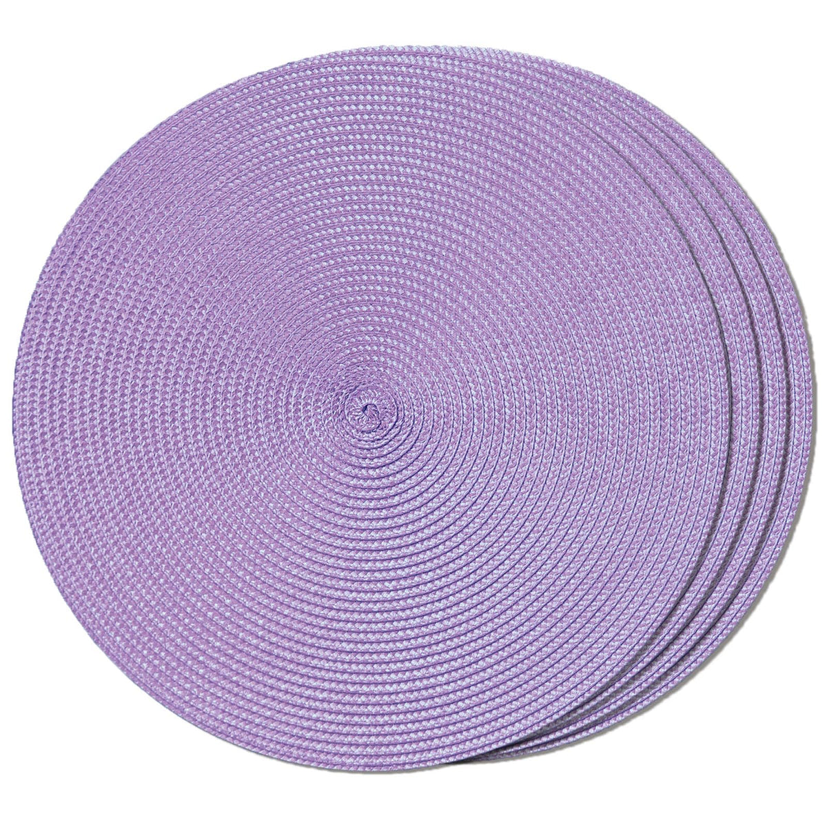 FunWheat Round Braided Placemats Set of 6 Table Mats for Dining Tables Woven Washable Non-Slip Place mats 15 inch(Orange, 6pcs)