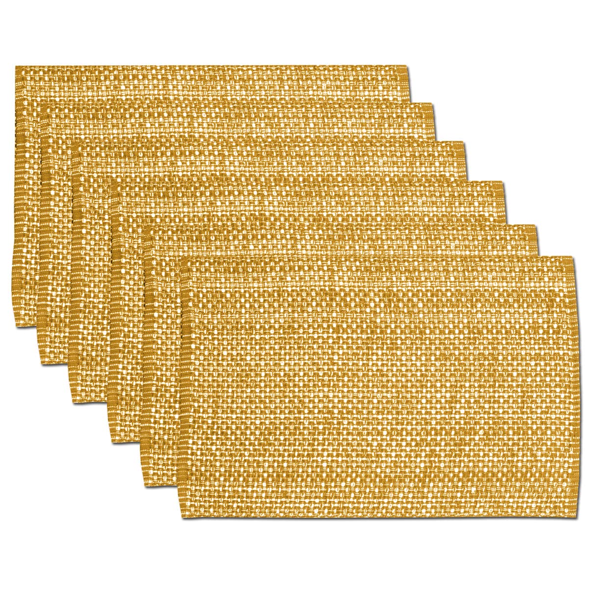 Sweet Home Collection 100% Cotton Placemats for Dining Room Rectangle Two Tone Woven Fabric 13" x 19" Soft Durable Table Mat Set, Set of 4, Eggshell