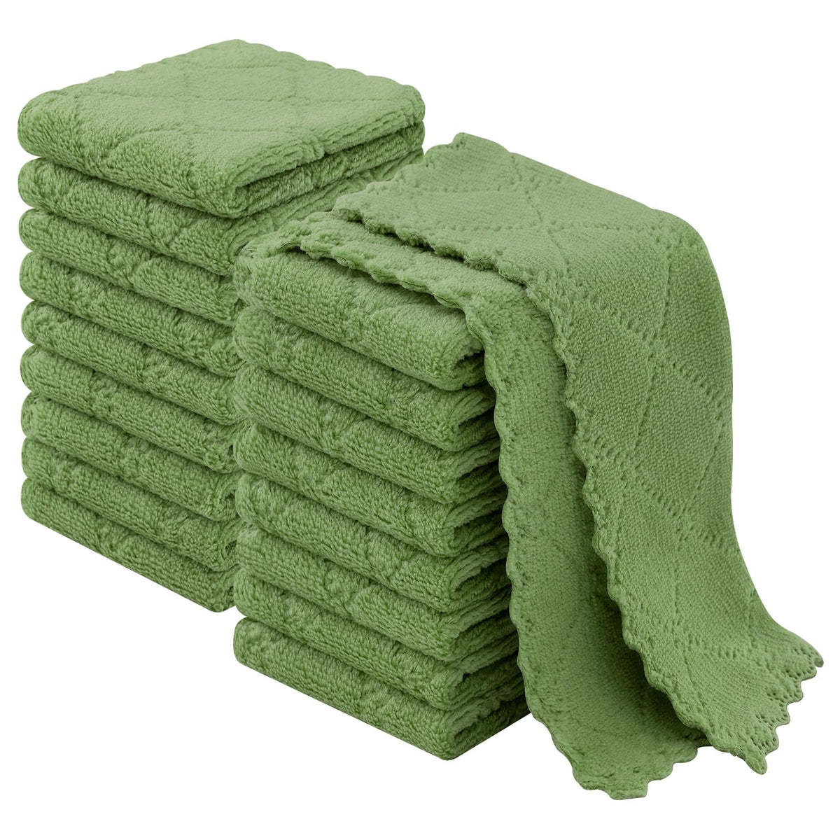 Homaxy 12 Pack Super Soft & Absorbent Dish Cloths, 10" x 10", Grey