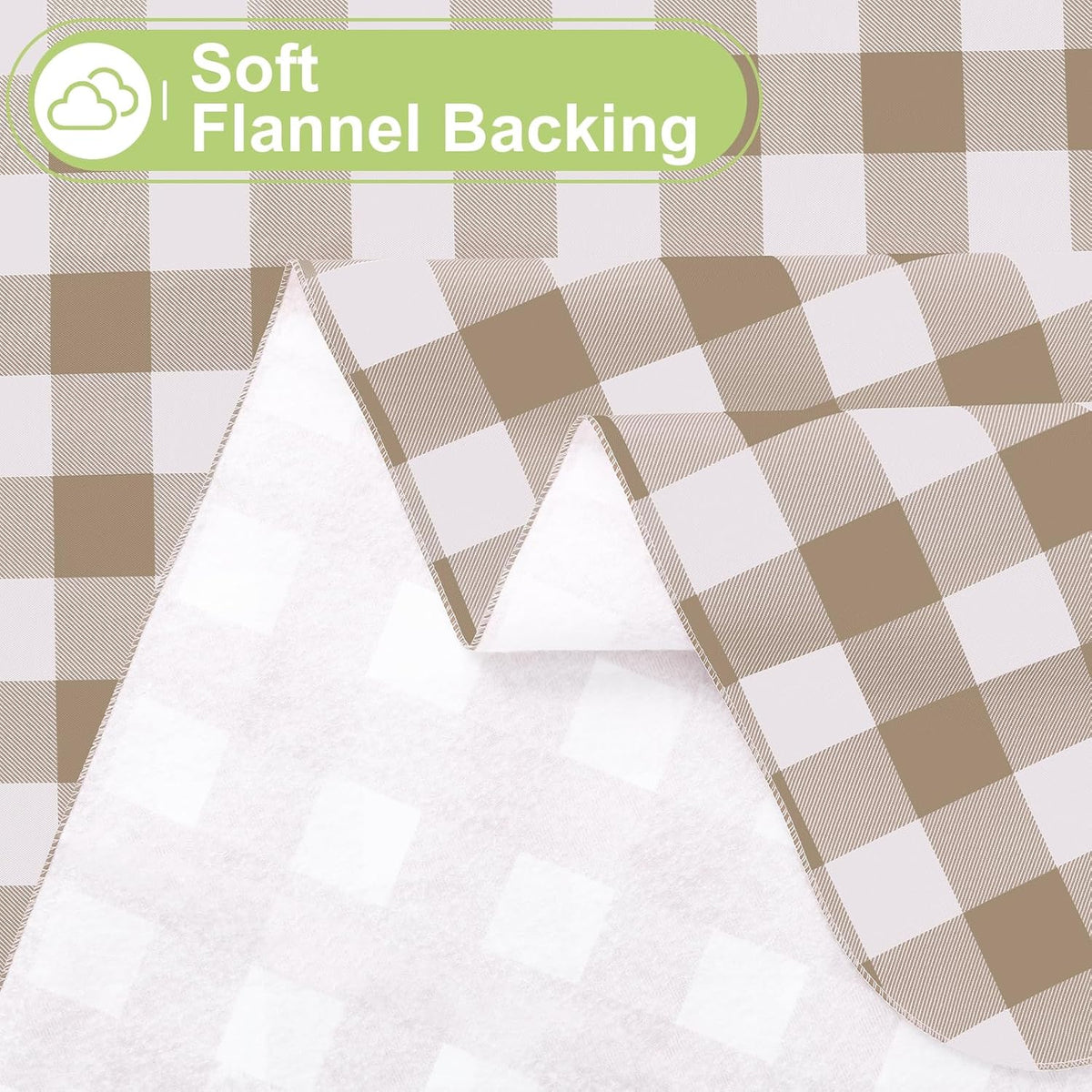 Smiry Fall Tablecloth, Flannel Backed Vinyl Table Cloth, 60"x84"