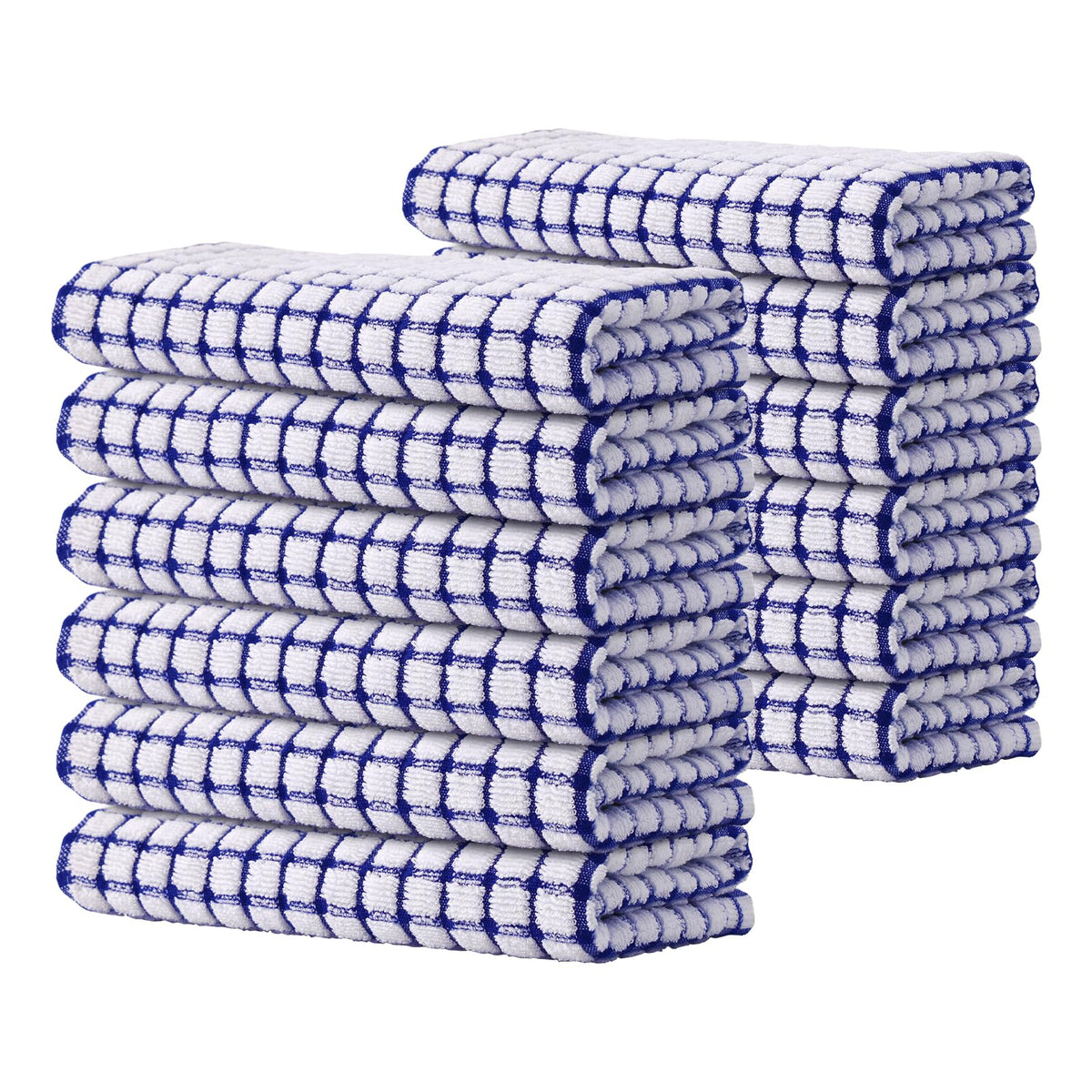 Kitinjoy Cotton 8 Pack Terry Kitchen Dish Cloths, Mixed Color