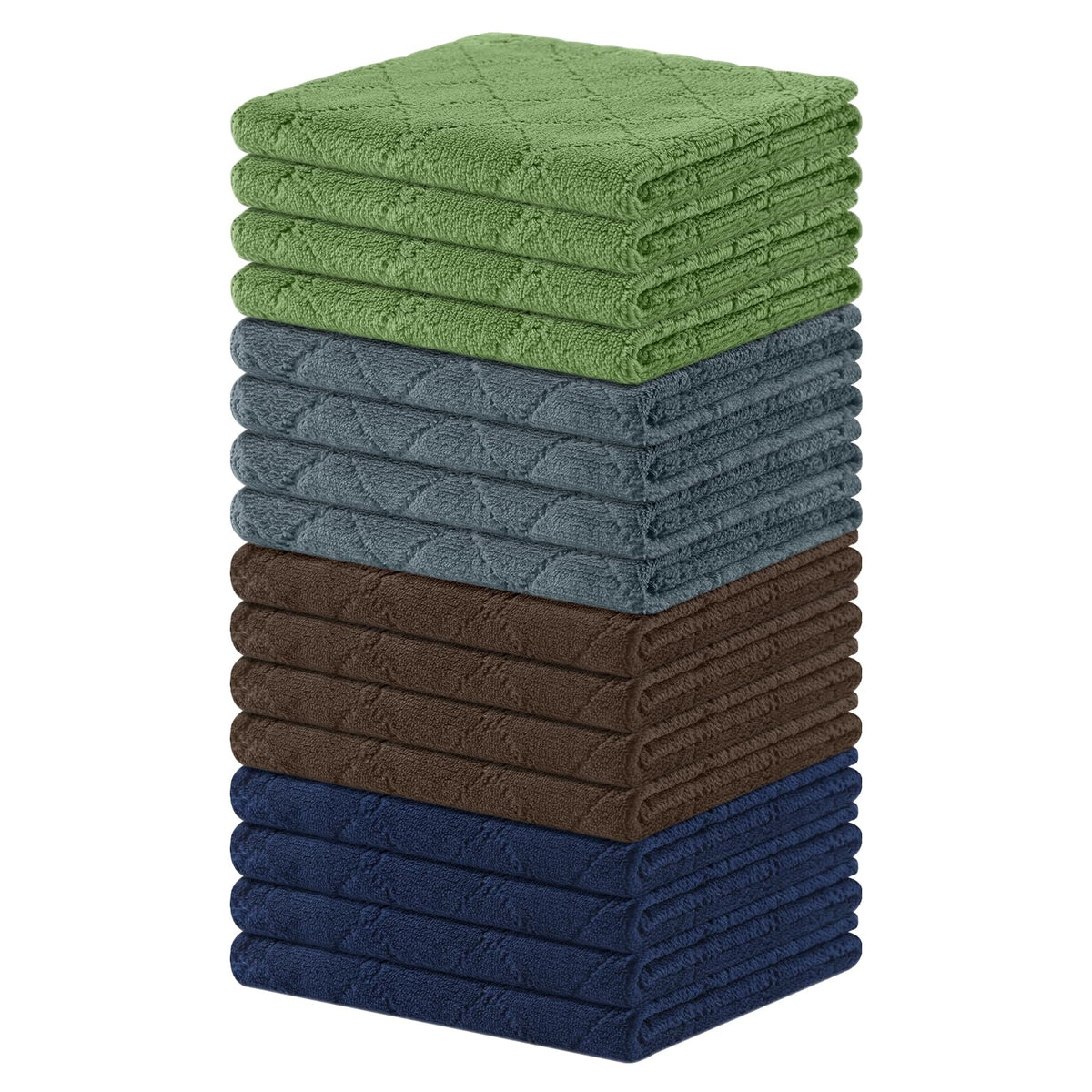 Homaxy 12 Pack Super Soft & Absorbent Dish Cloths, 10" x 10", Grey