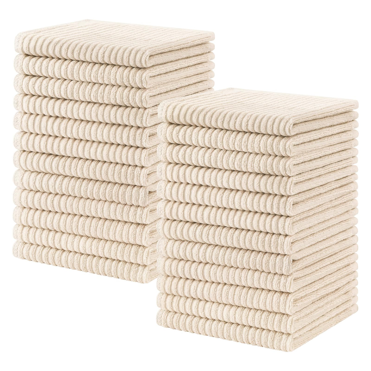Homaxy 100% Cotton Kitchen Dish Cloths 12 Pack, 12"x12" Dish Rags, White