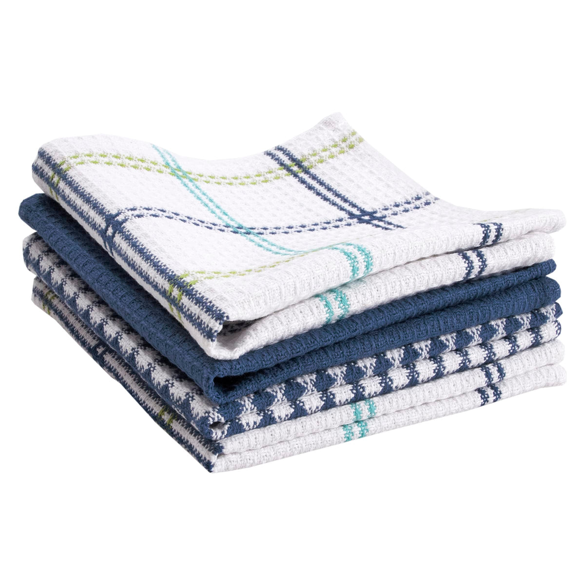 T-Fal Premium Waffle Dish Cloths: Highly Absorbent, Super Soft Long Lasting - 100% Cotton, 12"x13" Towel for Cleaning & Drying, (4-Pack), Cool