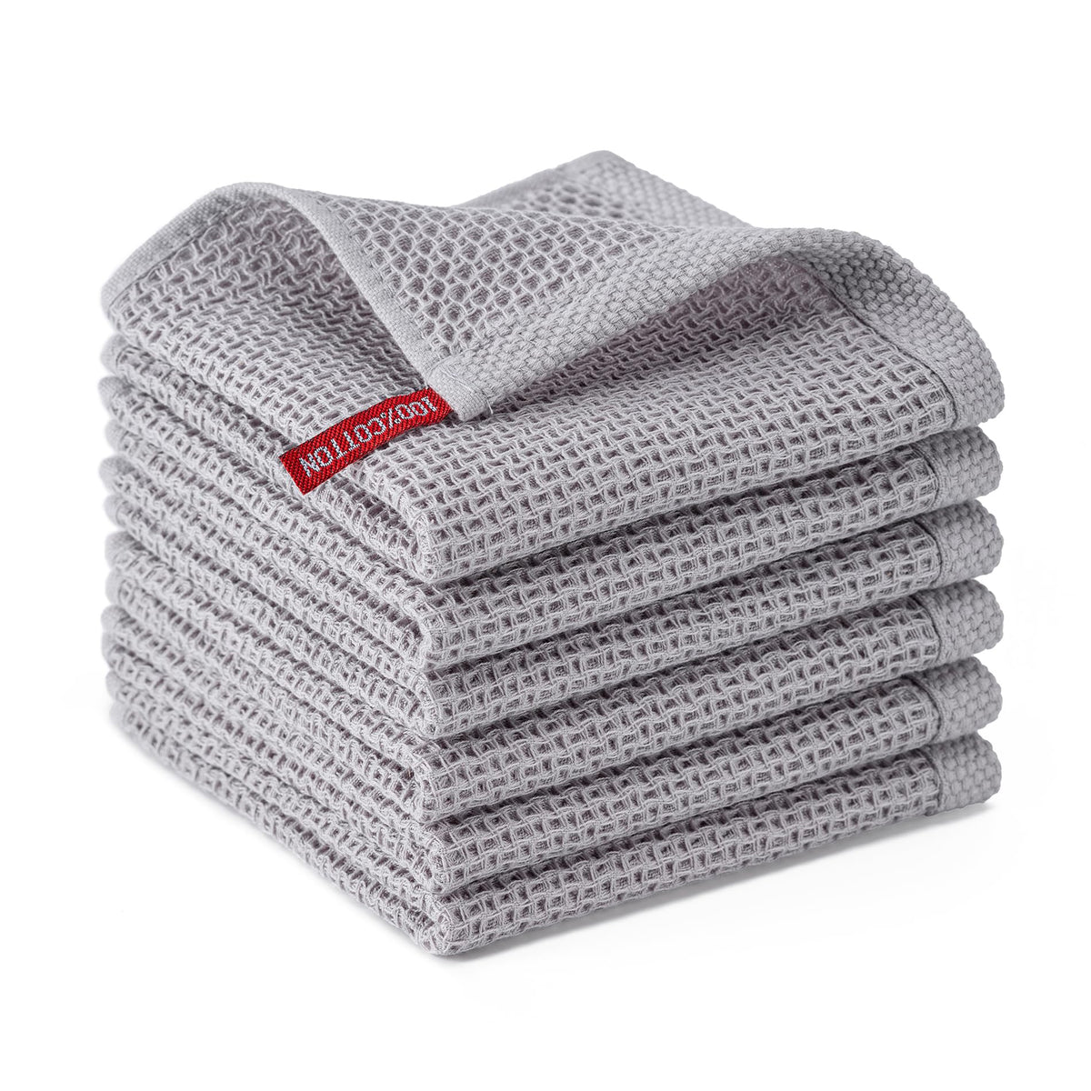 Kitchen Towels 6-Pack Kitchen Dish Cloths,100% Cotton,12x12 In,Dark Grey