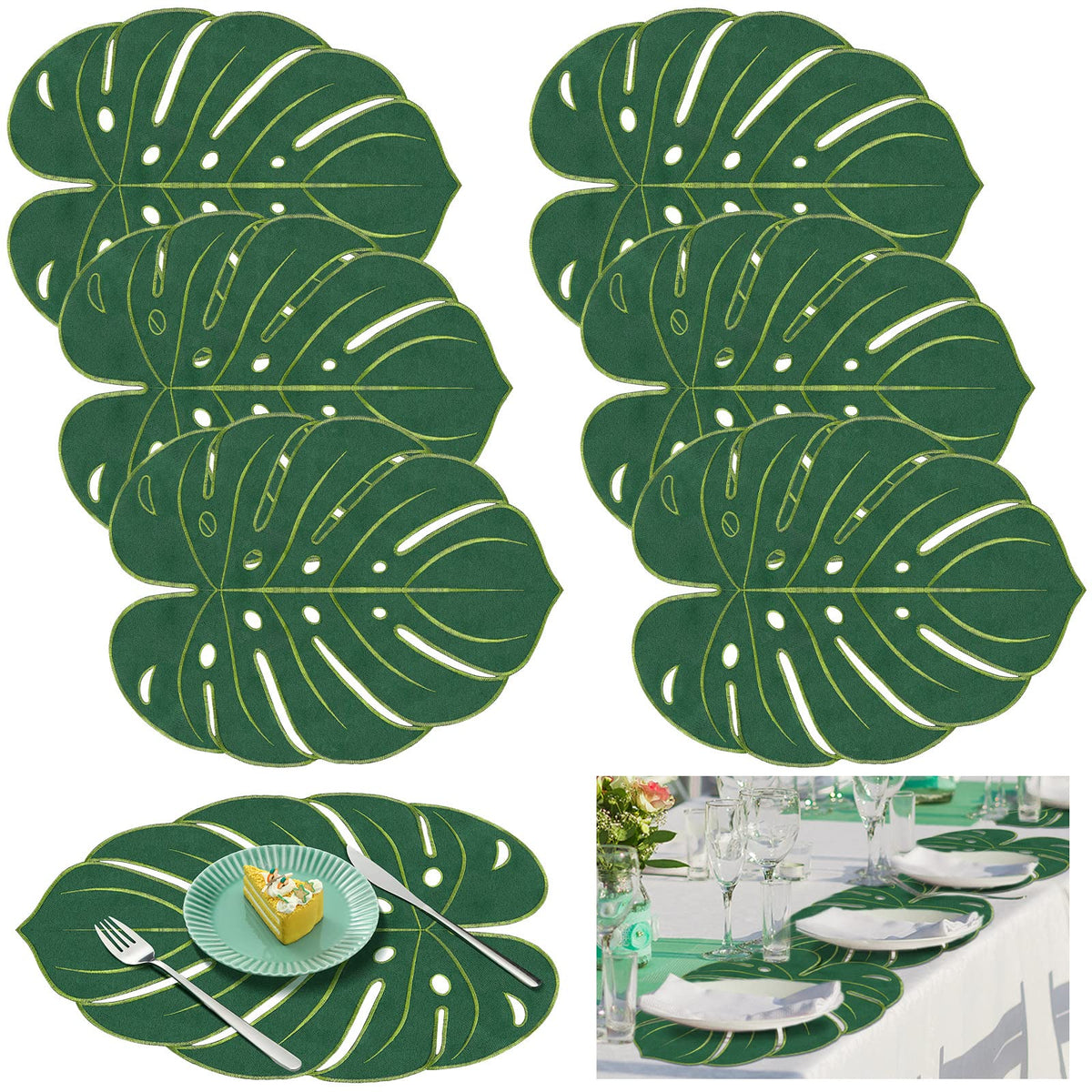 Yingzhao 6 Pcs Fall Leaf Placemats Thanksgiving Orange Table Placemats