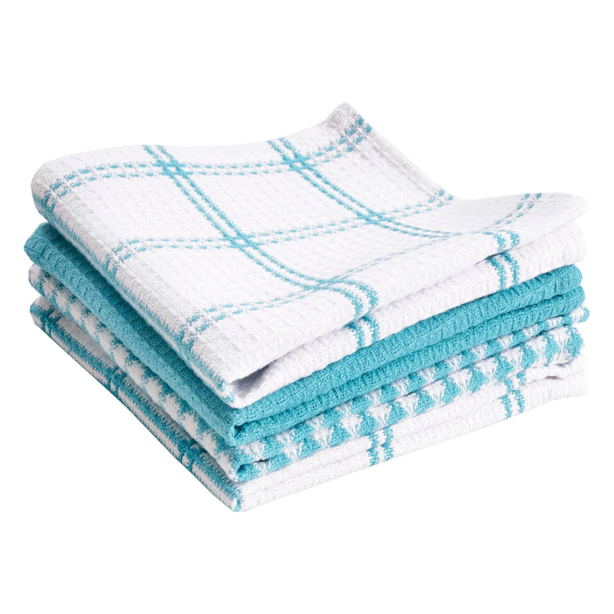 T-Fal Premium Waffle Dish Cloths: Highly Absorbent, Super Soft Long Lasting - 100% Cotton, 12"x13" Towel for Cleaning & Drying, (4-Pack), Cool