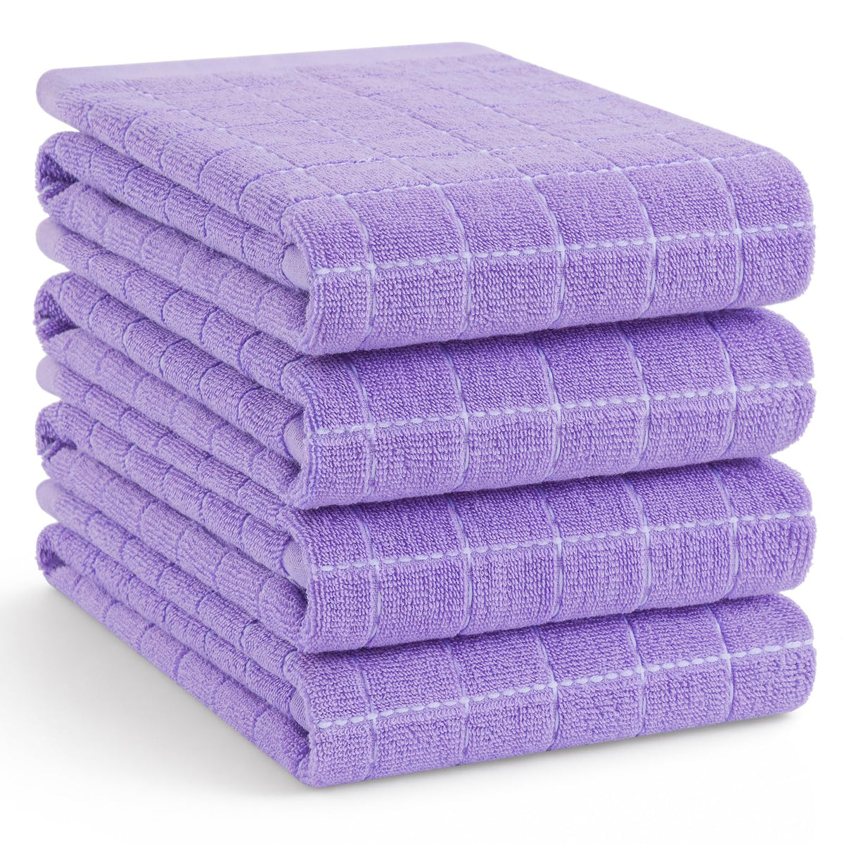 Homaxy 100% Cotton Terry Kitchen Dish Cloths, 6 Pack, Navy Blue