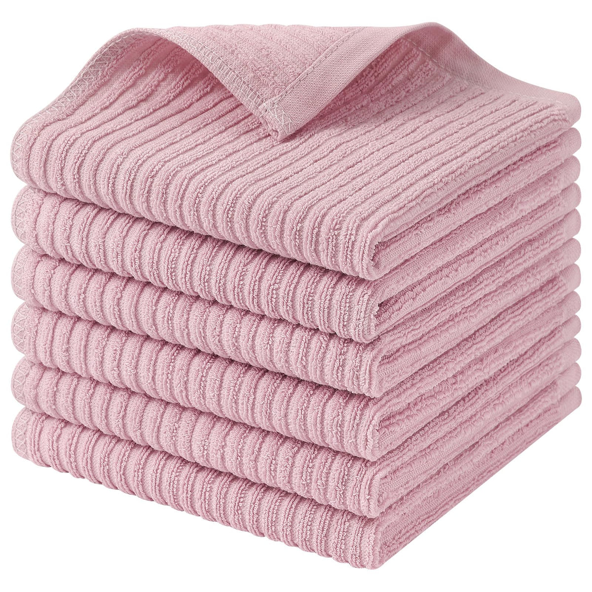 Homaxy 100% Cotton Kitchen Dish Cloths 12 Pack, 12"x12" Dish Rags, White